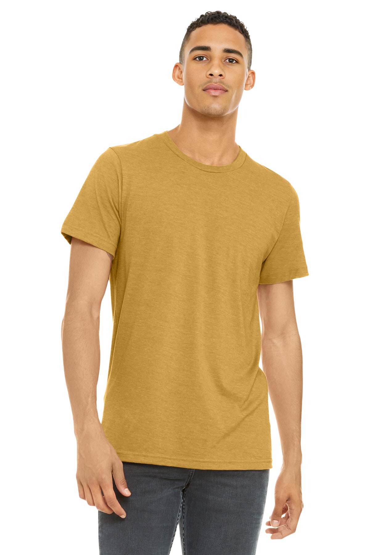Custom Heather Mustard Heather CVC Tee BC3001CVC, personalized by SanCanDo Swag in Argyle, TX