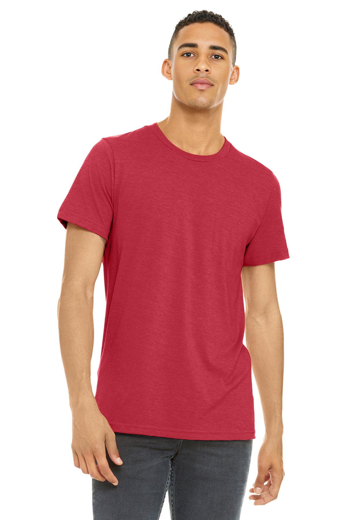 Custom Heather Red Heather CVC Tee BC3001CVC, personalized by SanCanDo Swag in Argyle, TX
