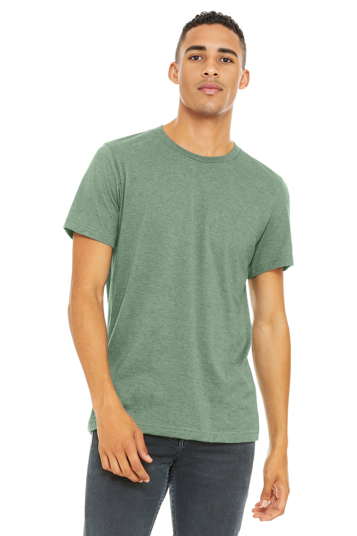 Custom Heather Sage Heather CVC Tee BC3001CVC, personalized by SanCanDo Swag in Argyle, TX