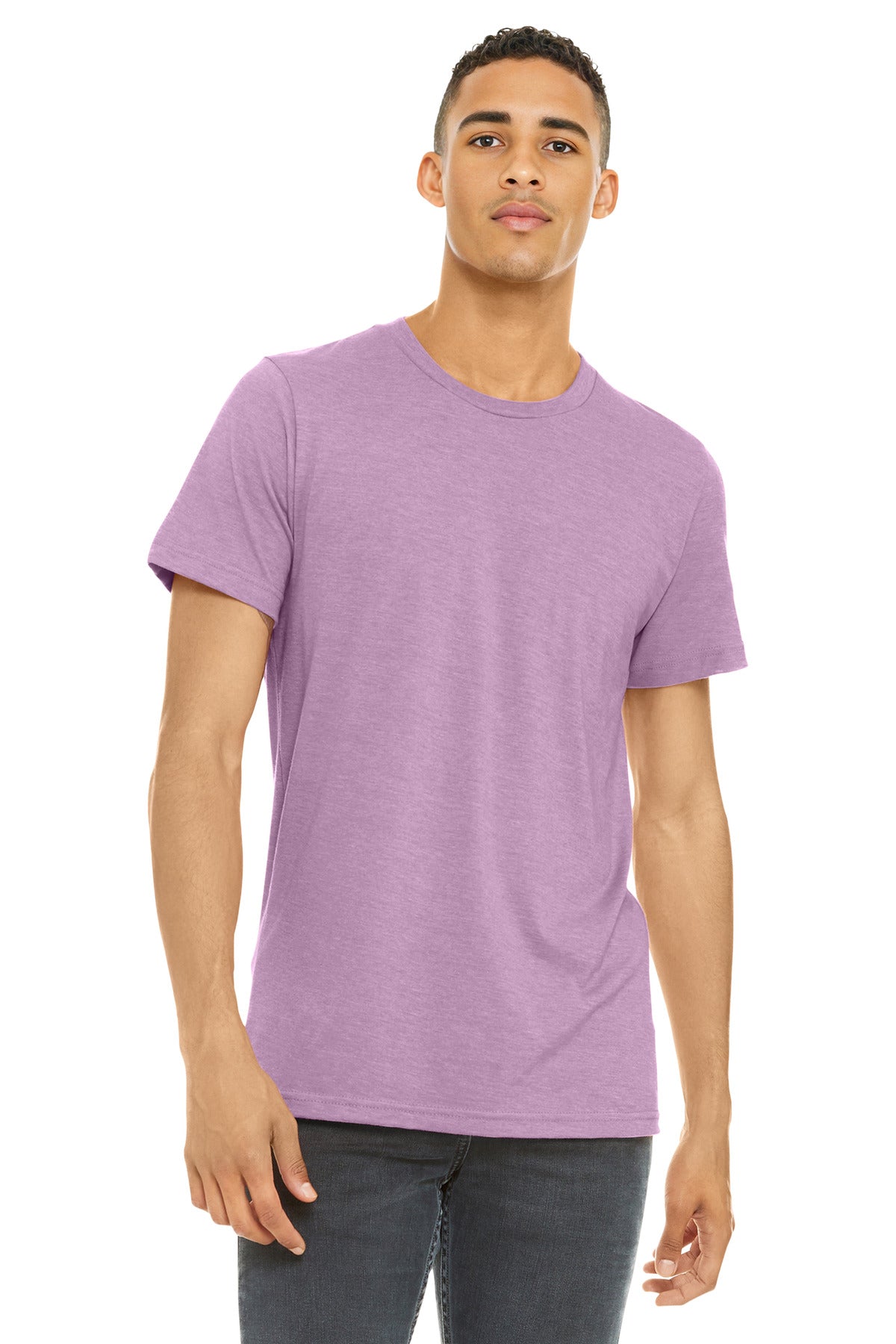Custom Heather Prism Lilac Heather CVC Tee BC3001CVC, personalized by SanCanDo Swag in Argyle, TX