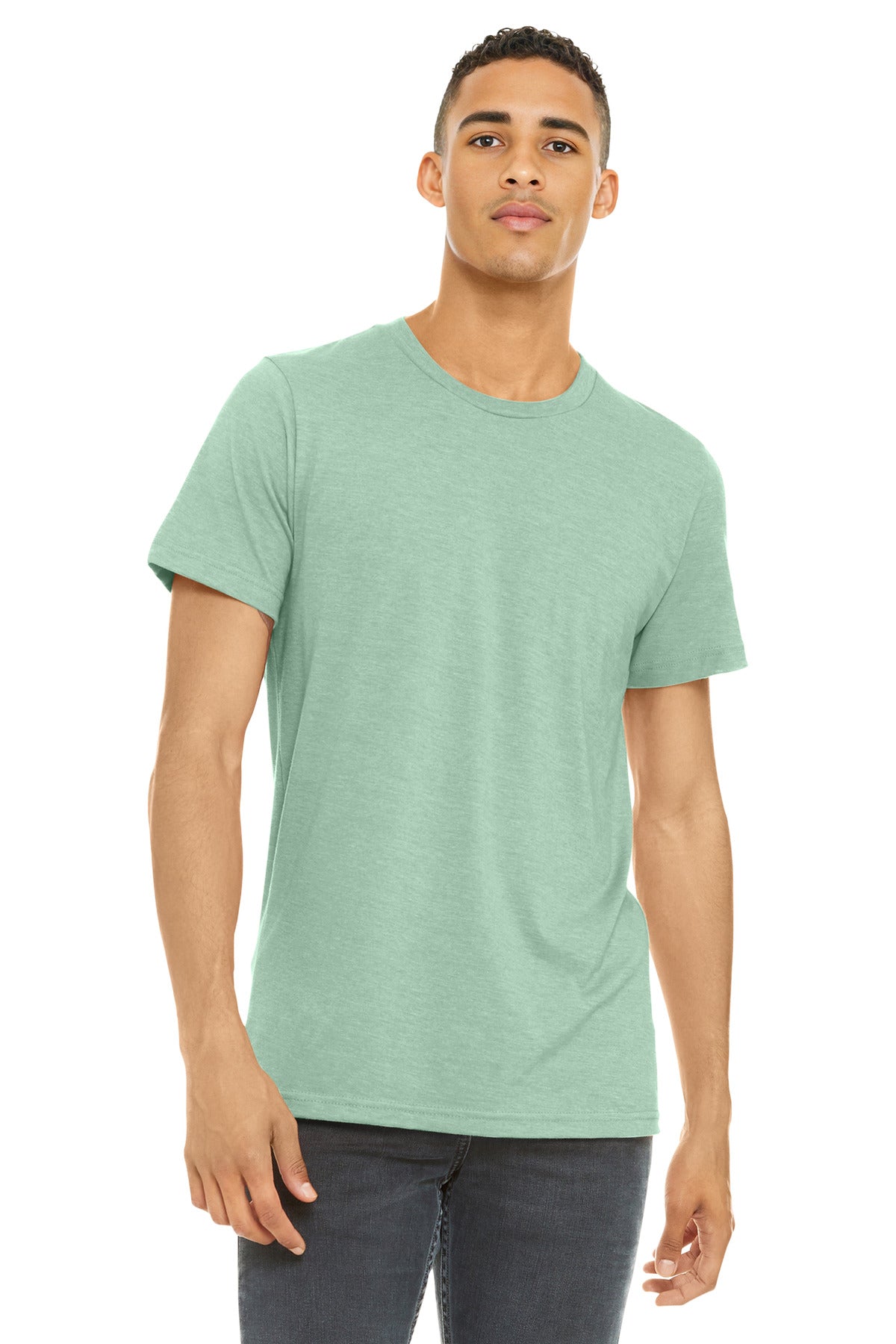 Custom Heather Prism Mint Heather CVC Tee BC3001CVC, personalized by SanCanDo Swag in Argyle, TX