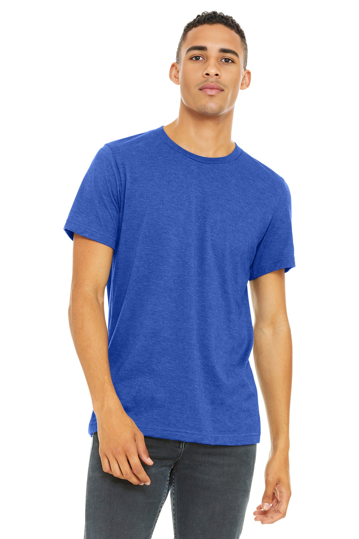 Custom Heather True Royal Heather CVC Tee BC3001CVC, personalized by SanCanDo Swag in Argyle, TX