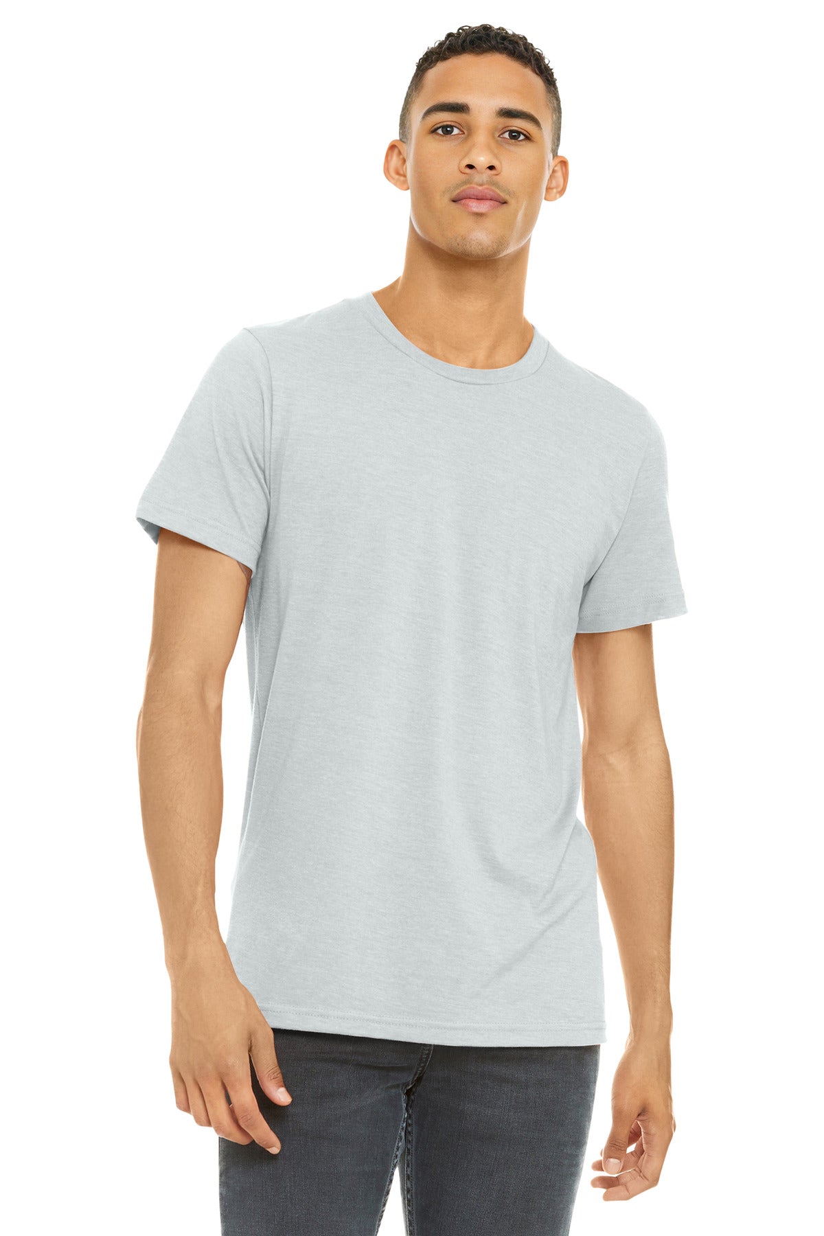 Custom Heather Silver Heather CVC Tee BC3001CVC, personalized by SanCanDo Swag in Argyle, TX