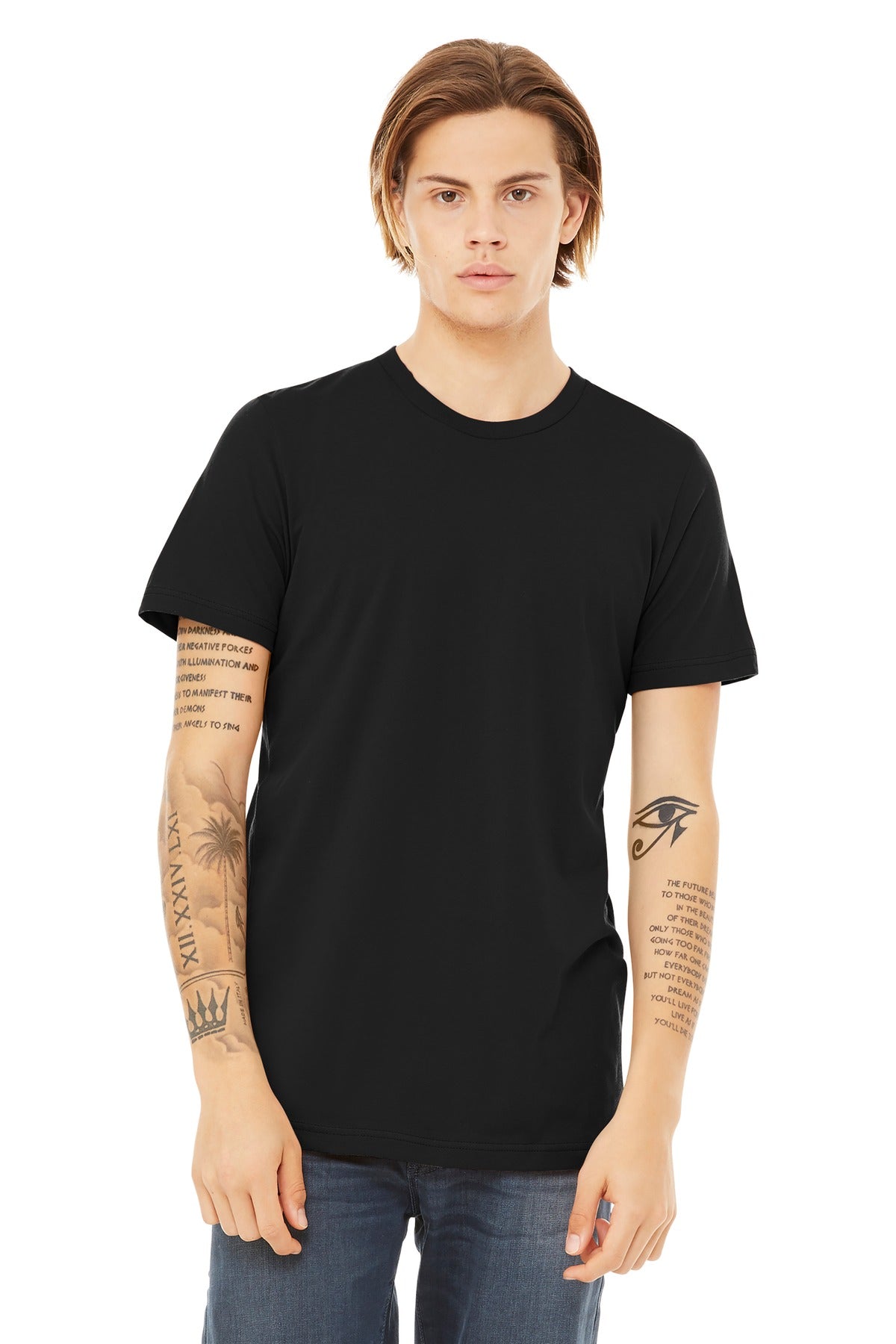 Custom Solid Black Blend Heather CVC Tee BC3001CVC, personalized by SanCanDo Swag in Argyle, TX