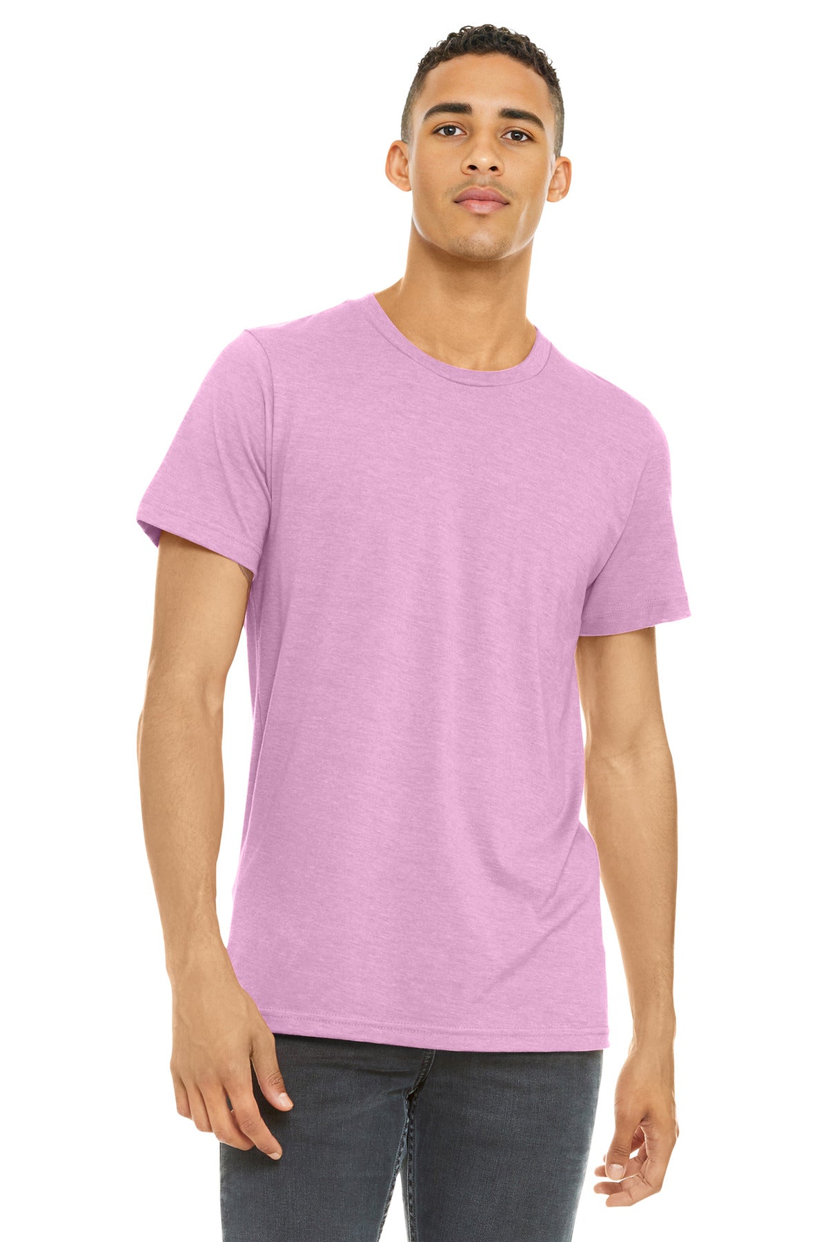 Custom Heather Bubble Gum Heather CVC Tee BC3001CVC, personalized by SanCanDo Swag in Argyle, TX