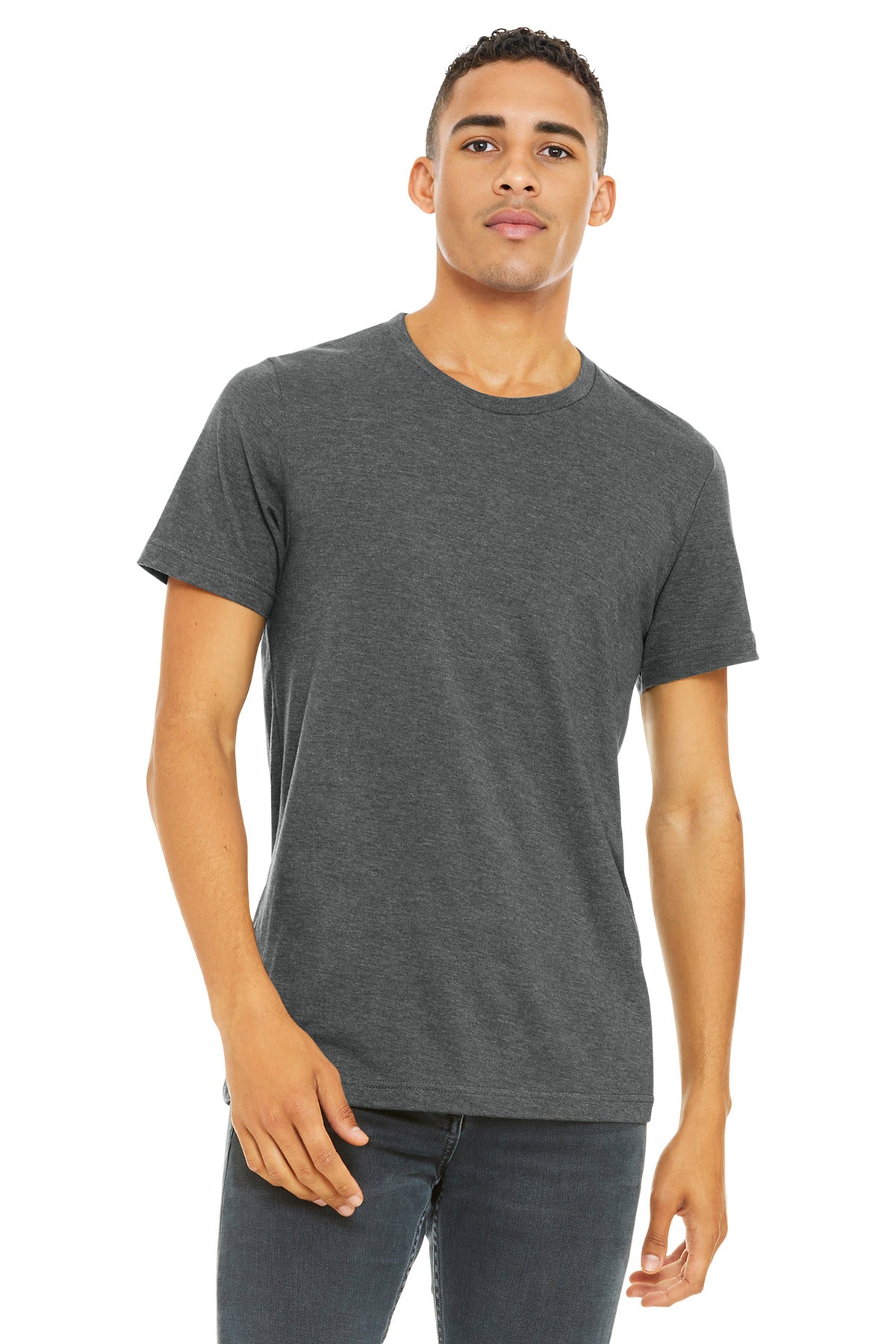 Custom Deep Heather Heather CVC Tee BC3001CVC, personalized by SanCanDo Swag in Argyle, TX