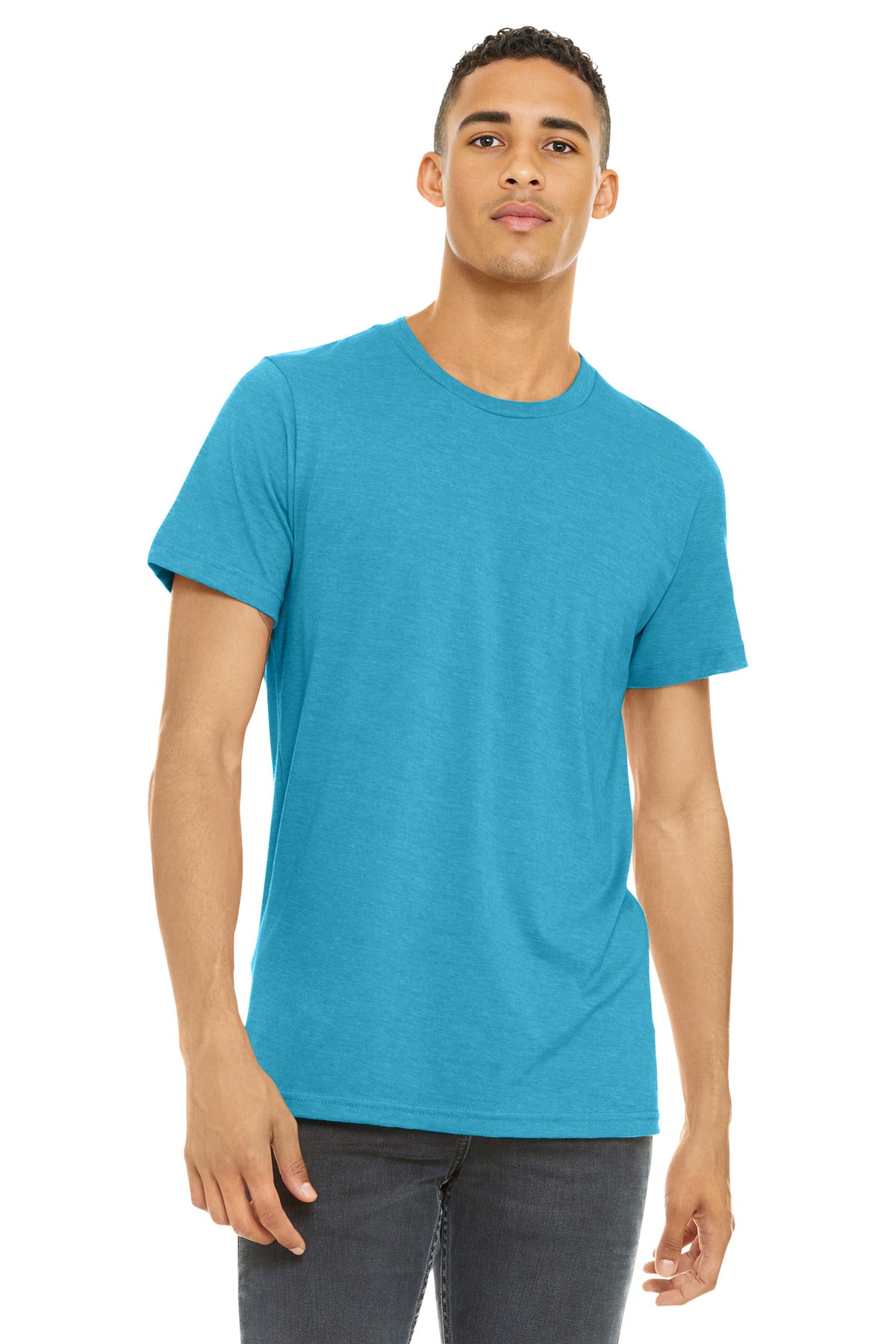 Custom Heather Aqua Heather CVC Tee BC3001CVC, personalized by SanCanDo Swag in Argyle, TX