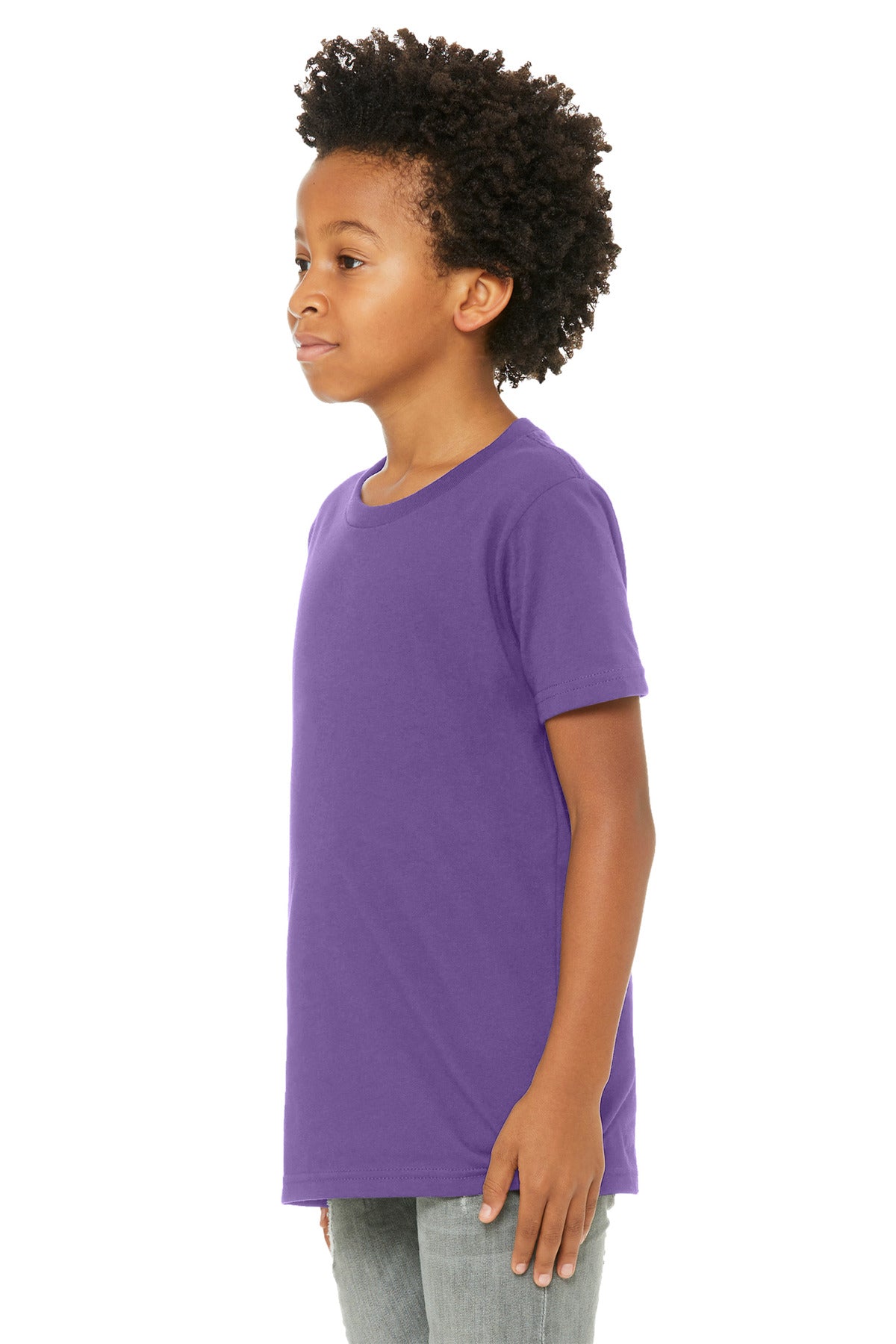 Custom Royal Purple Youth Jersey Tee BC3001Y, personalized by SanCanDo Swag in Argyle, TX