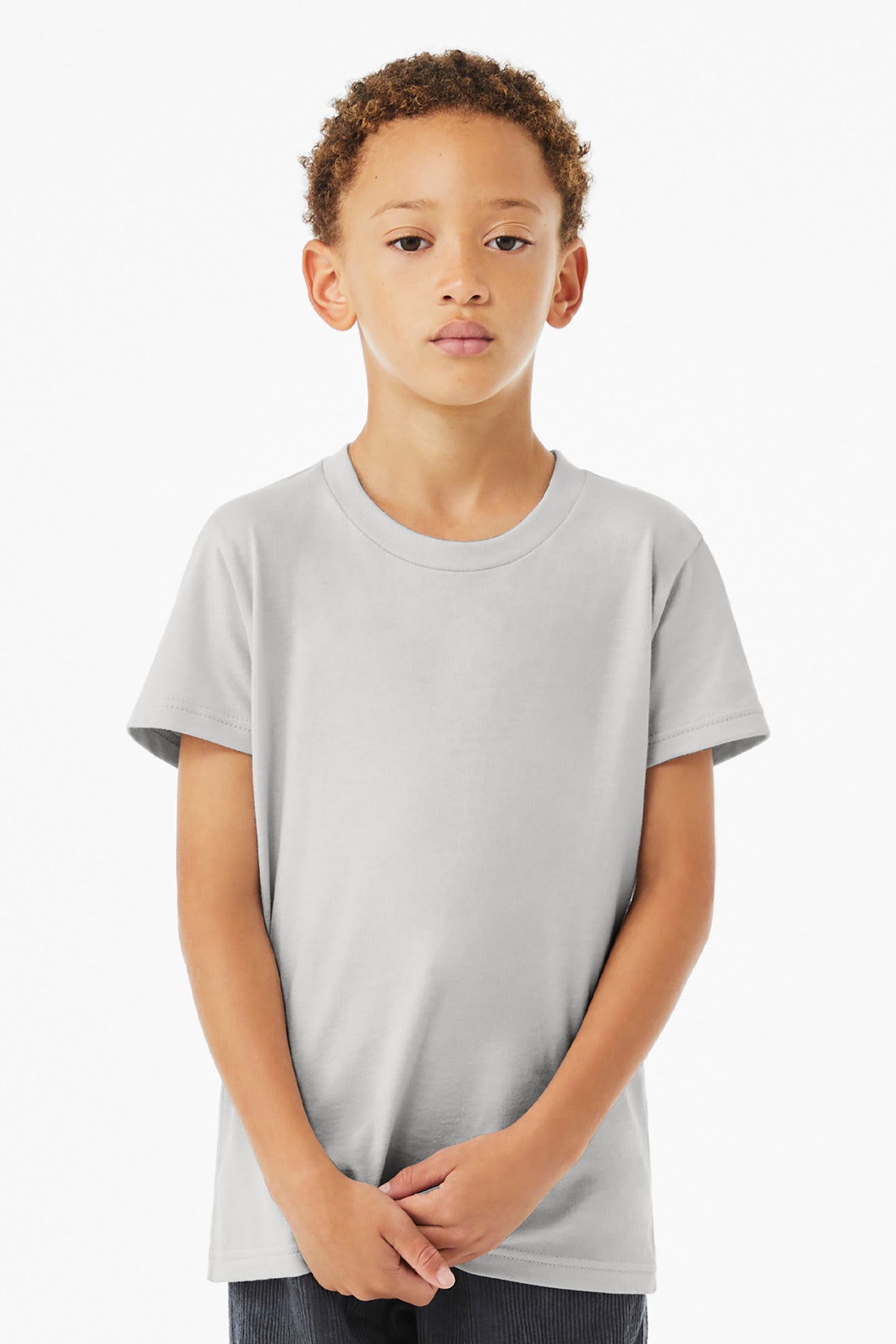 Custom Solid Athletic Grey Youth Jersey Tee BC3001Y, personalized by SanCanDo Swag in Argyle, TX