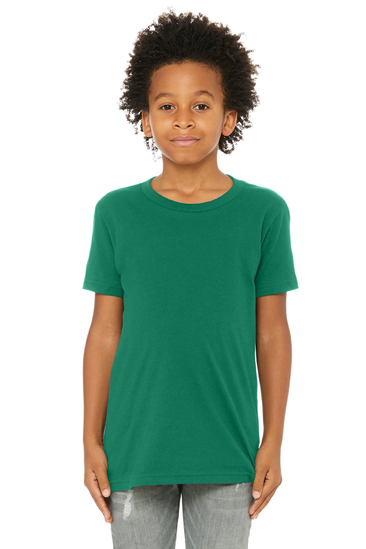 Custom Kelly Youth Jersey Tee BC3001Y, personalized by SanCanDo Swag in Argyle, TX