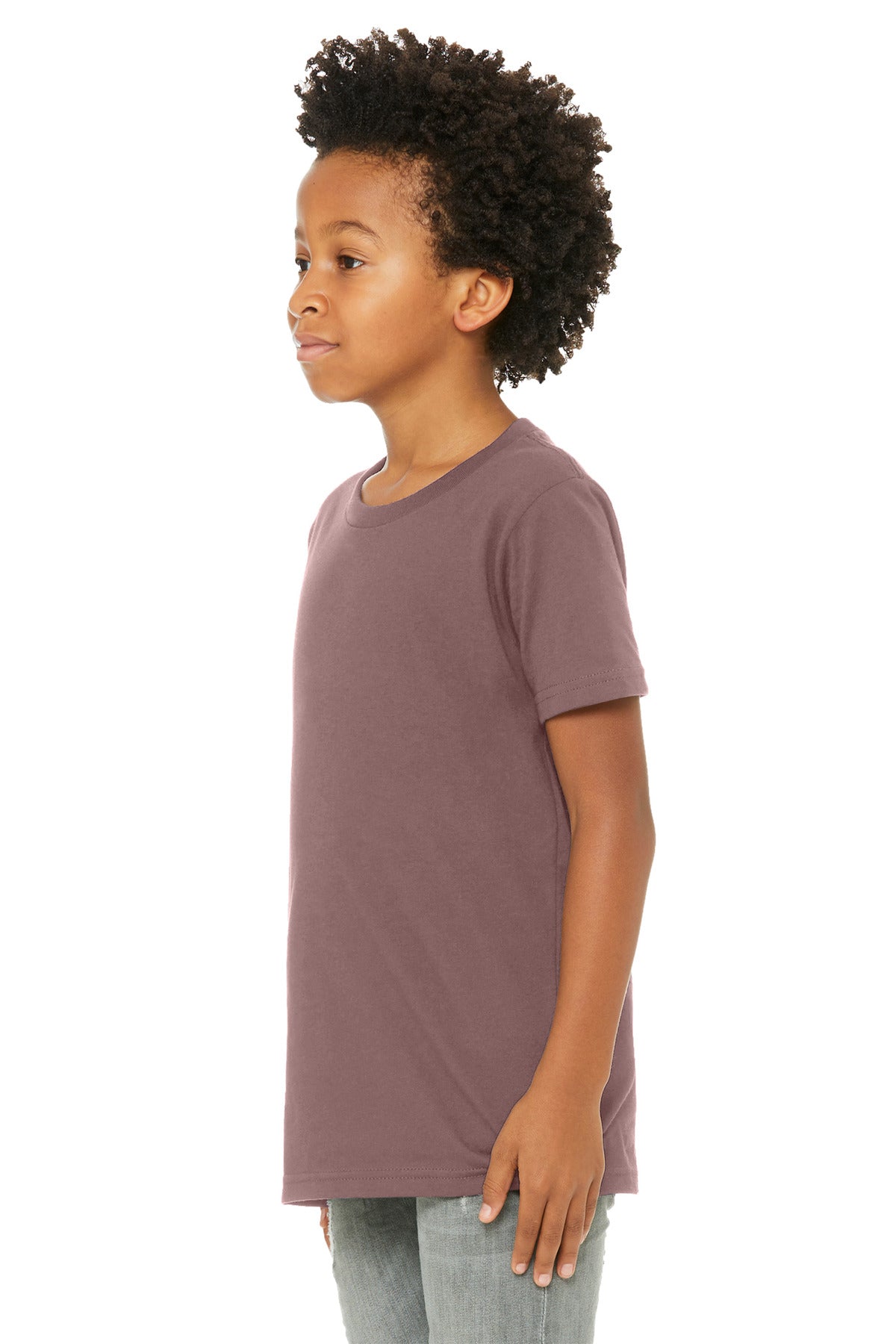Custom Mauve Youth Jersey Tee BC3001Y, personalized by SanCanDo Swag in Argyle, TX