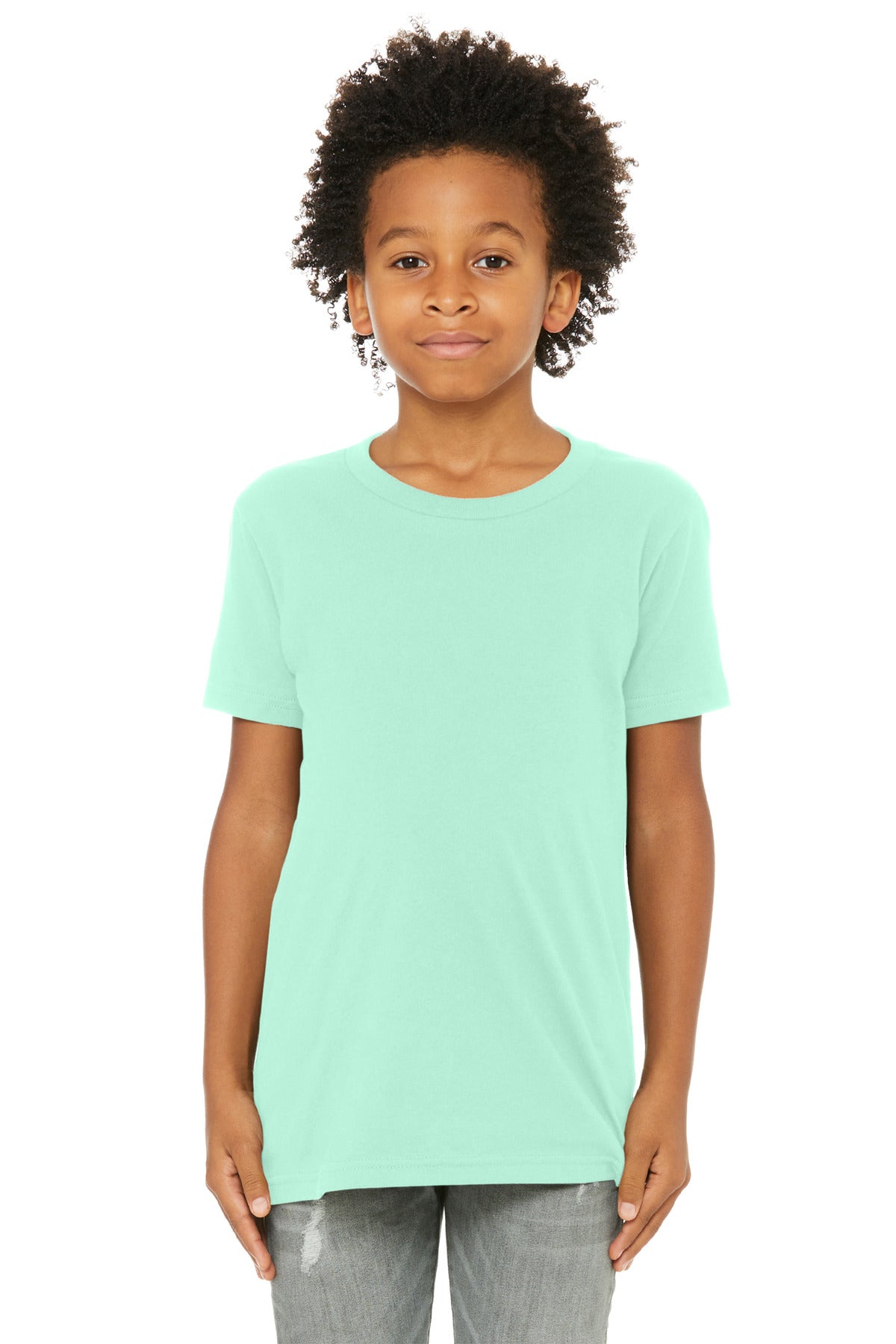 Custom Mint Youth Jersey Tee BC3001Y, personalized by SanCanDo Swag in Argyle, TX