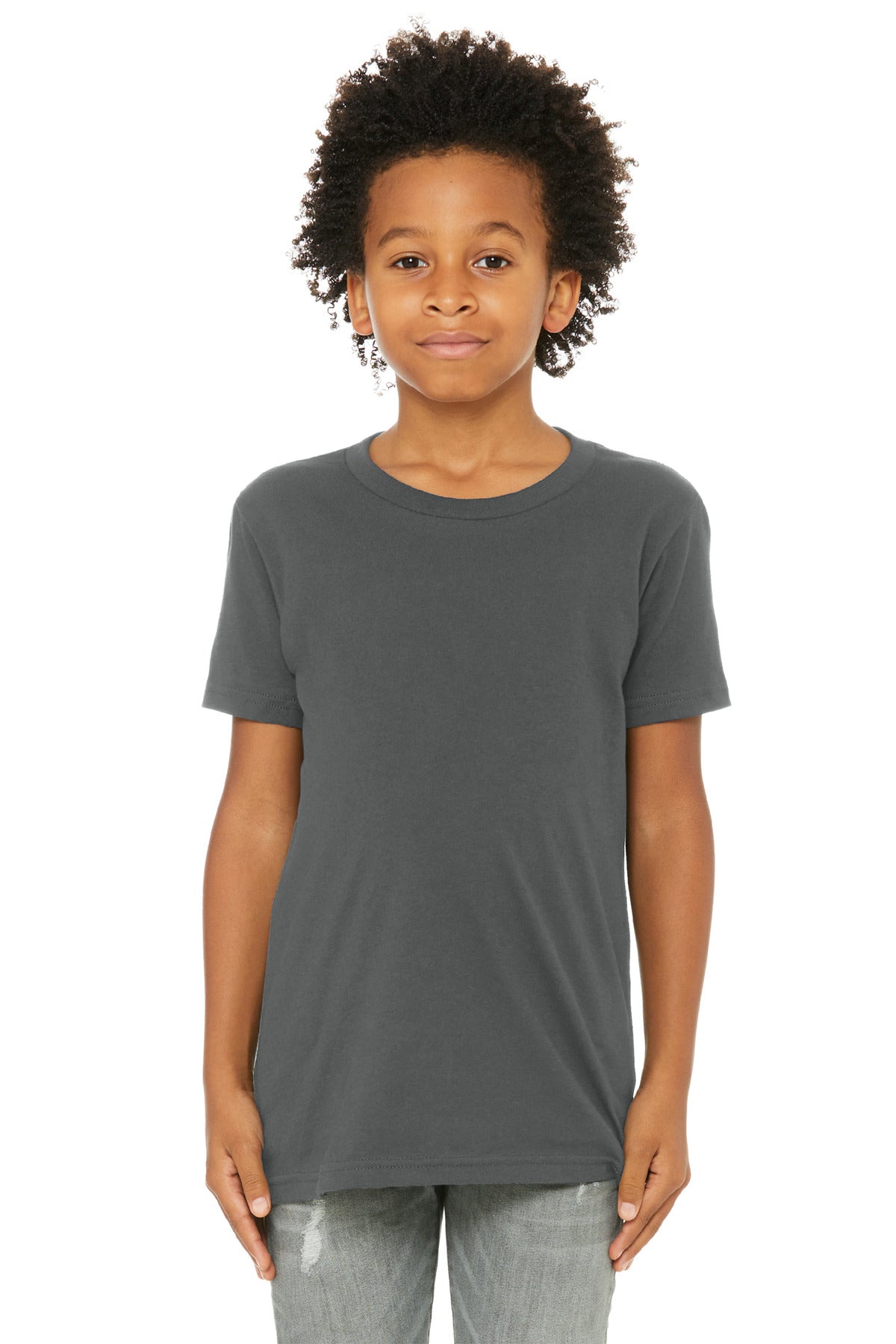 Custom Asphalt Youth Jersey Tee BC3001Y, personalized by SanCanDo Swag in Argyle, TX