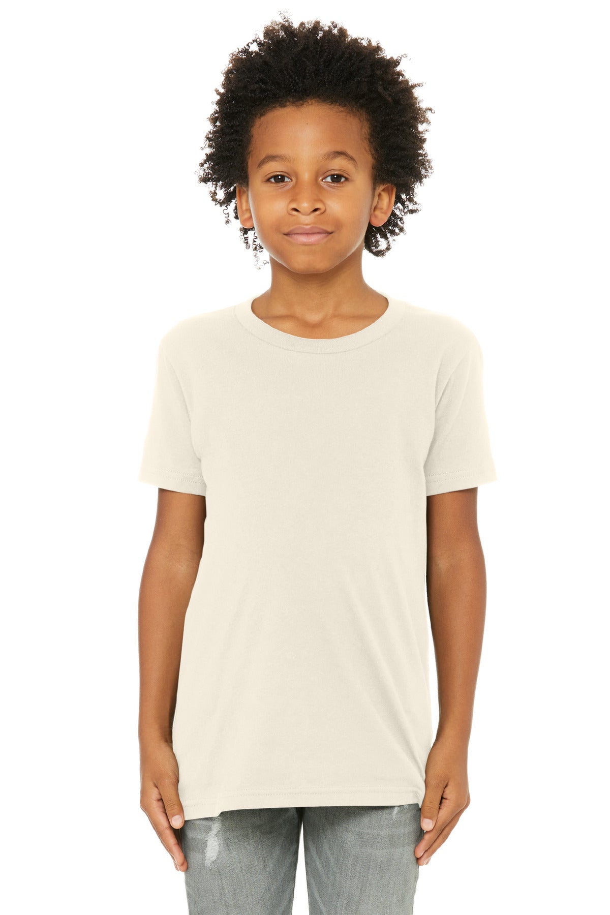 Custom Natural Youth Jersey Tee BC3001Y, personalized by SanCanDo Swag in Argyle, TX