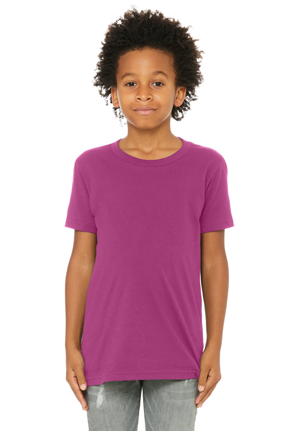 Custom Berry Youth Jersey Tee BC3001Y, personalized by SanCanDo Swag in Argyle, TX