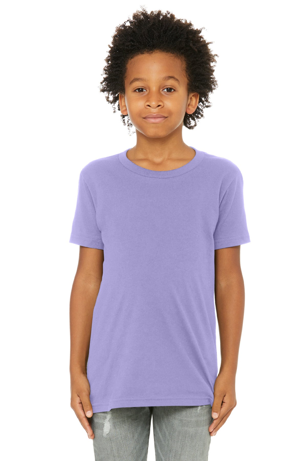 Custom Dark Lavender Youth Jersey Tee BC3001Y, personalized by SanCanDo Swag in Argyle, TX