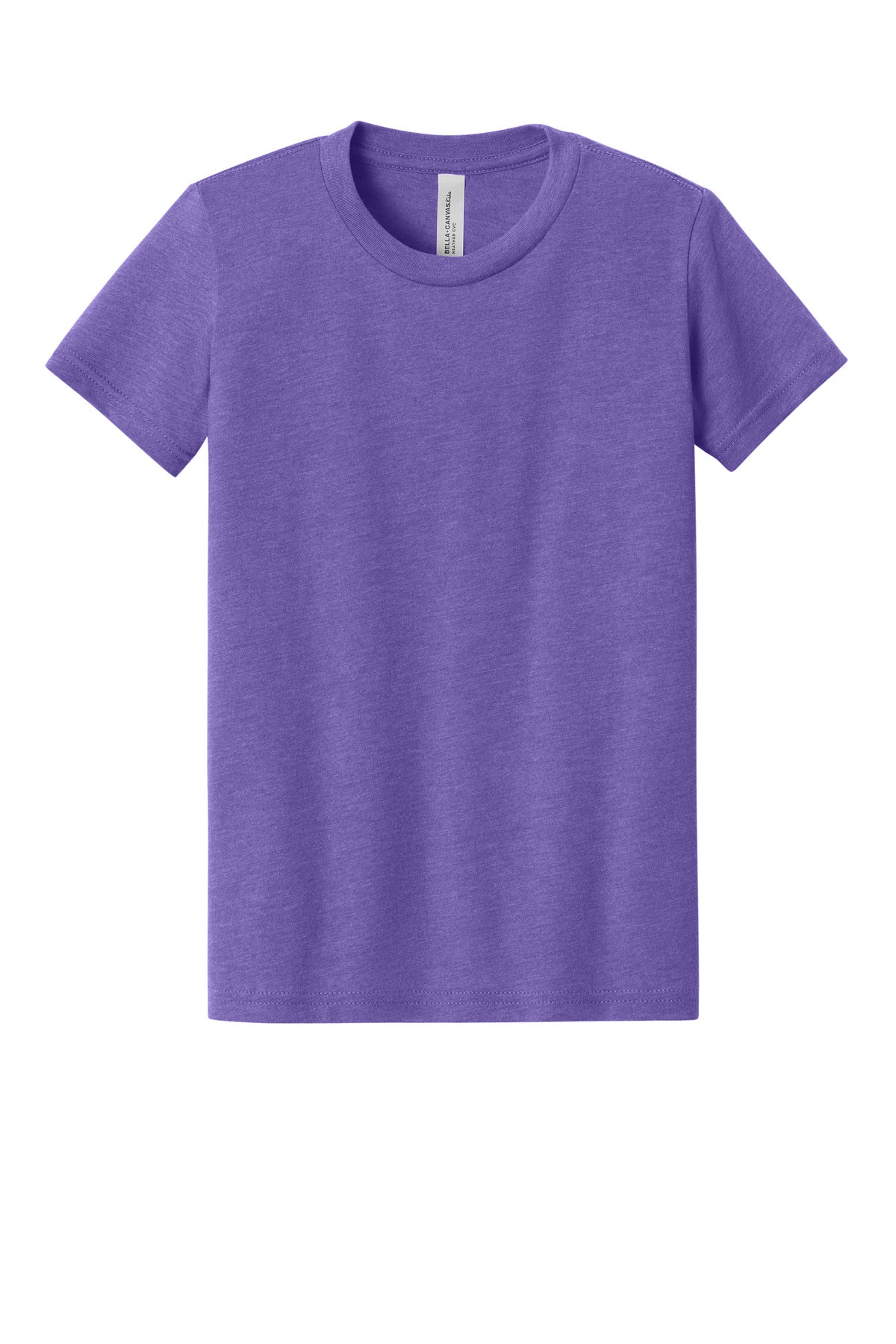 Custom Heather Team Purple Youth Heather CVC Tee BC3001YCVC, personalized by SanCanDo Swag in Argyle, TX