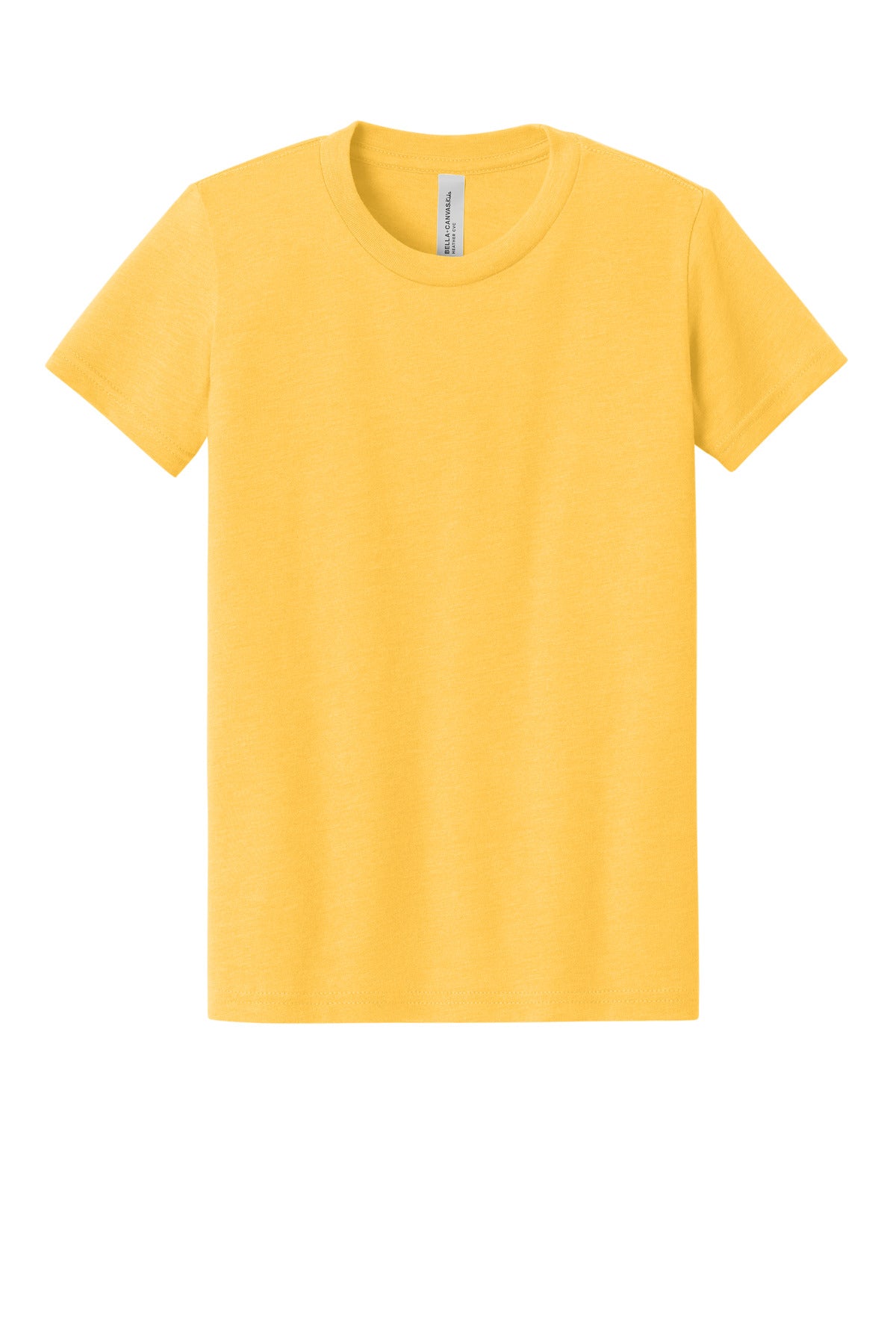 Custom Heather Yellow Gold Youth Heather CVC Tee BC3001YCVC, personalized by SanCanDo Swag in Argyle, TX