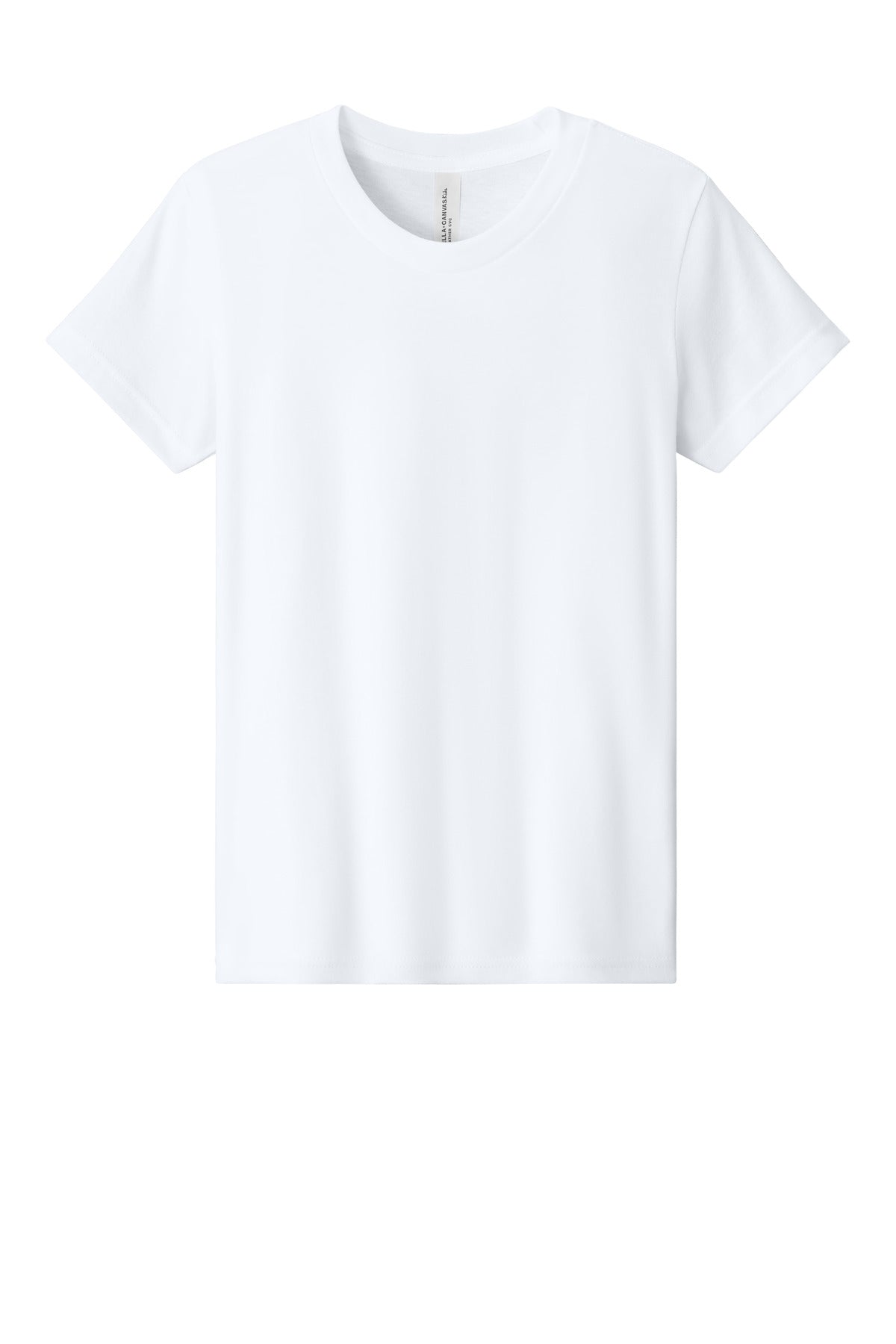 Custom Solid White Blend Youth Heather CVC Tee BC3001YCVC, personalized by SanCanDo Swag in Argyle, TX