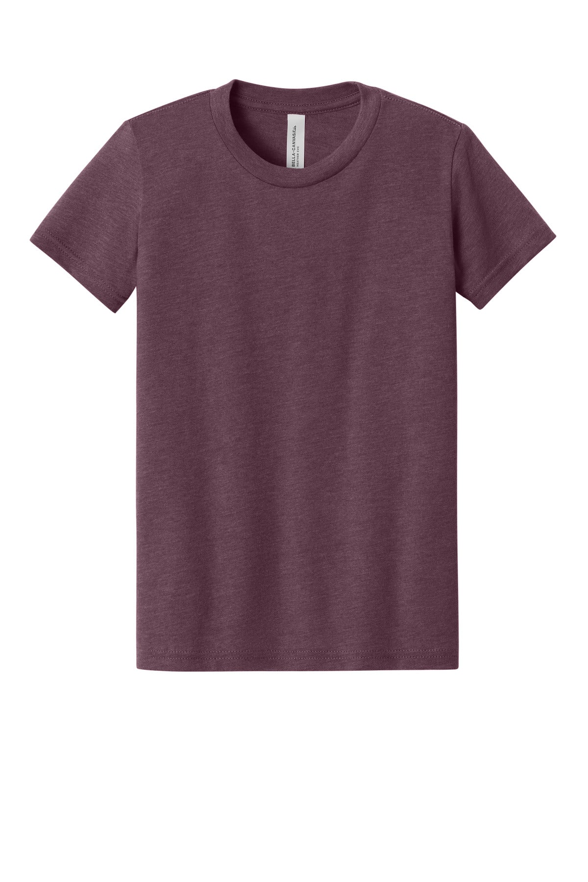 Custom Heather Maroon Youth Heather CVC Tee BC3001YCVC, personalized by SanCanDo Swag in Argyle, TX
