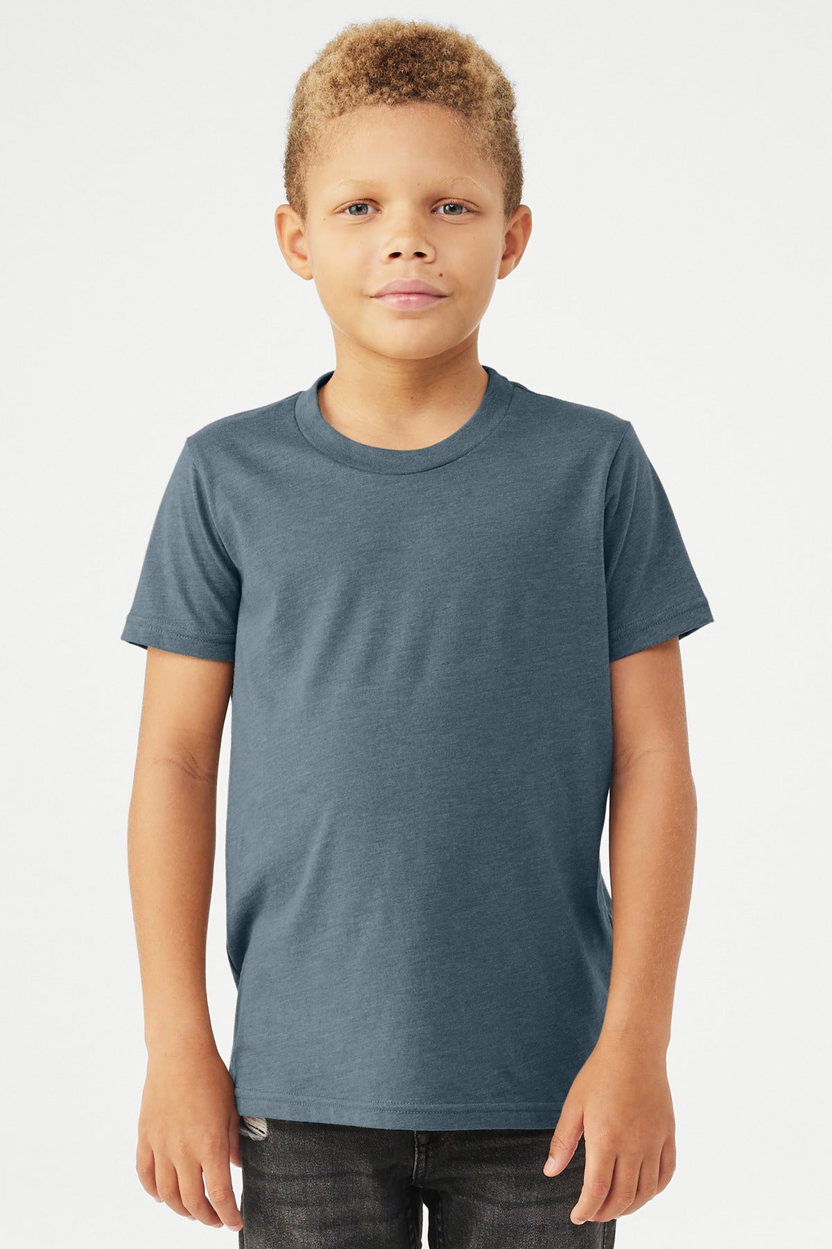 Custom Heather Slate Youth Heather CVC Tee BC3001YCVC, personalized by SanCanDo Swag in Argyle, TX