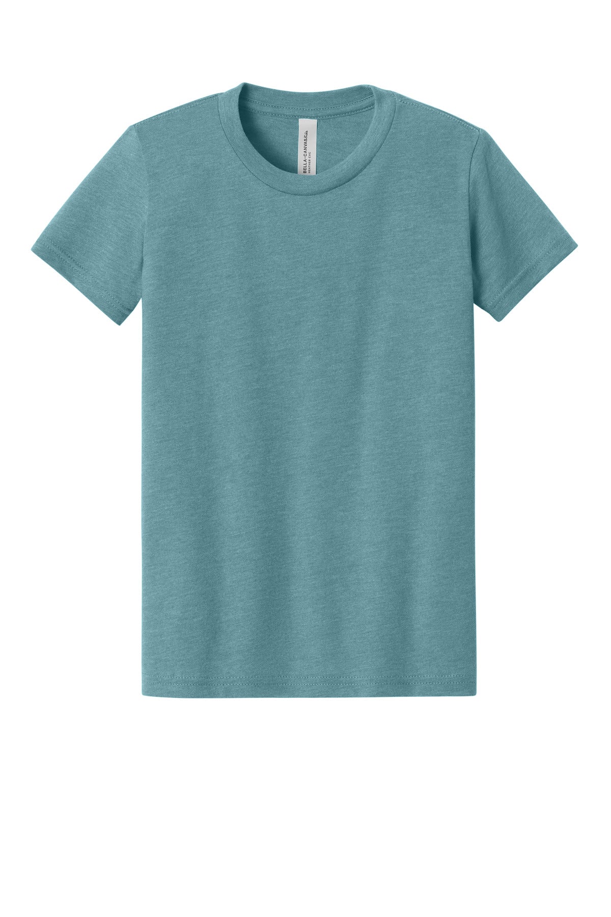 Custom Heather Blue Lagoon Youth Heather CVC Tee BC3001YCVC, personalized by SanCanDo Swag in Argyle, TX