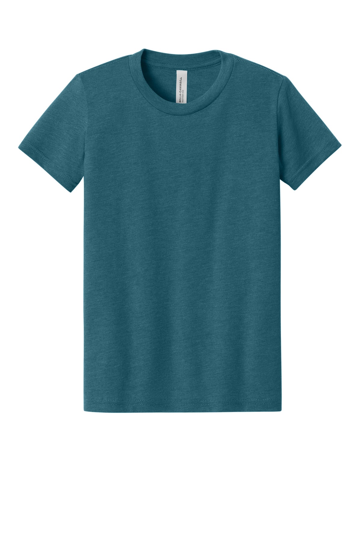 Custom Heather Deep Teal Youth Heather CVC Tee BC3001YCVC, personalized by SanCanDo Swag in Argyle, TX