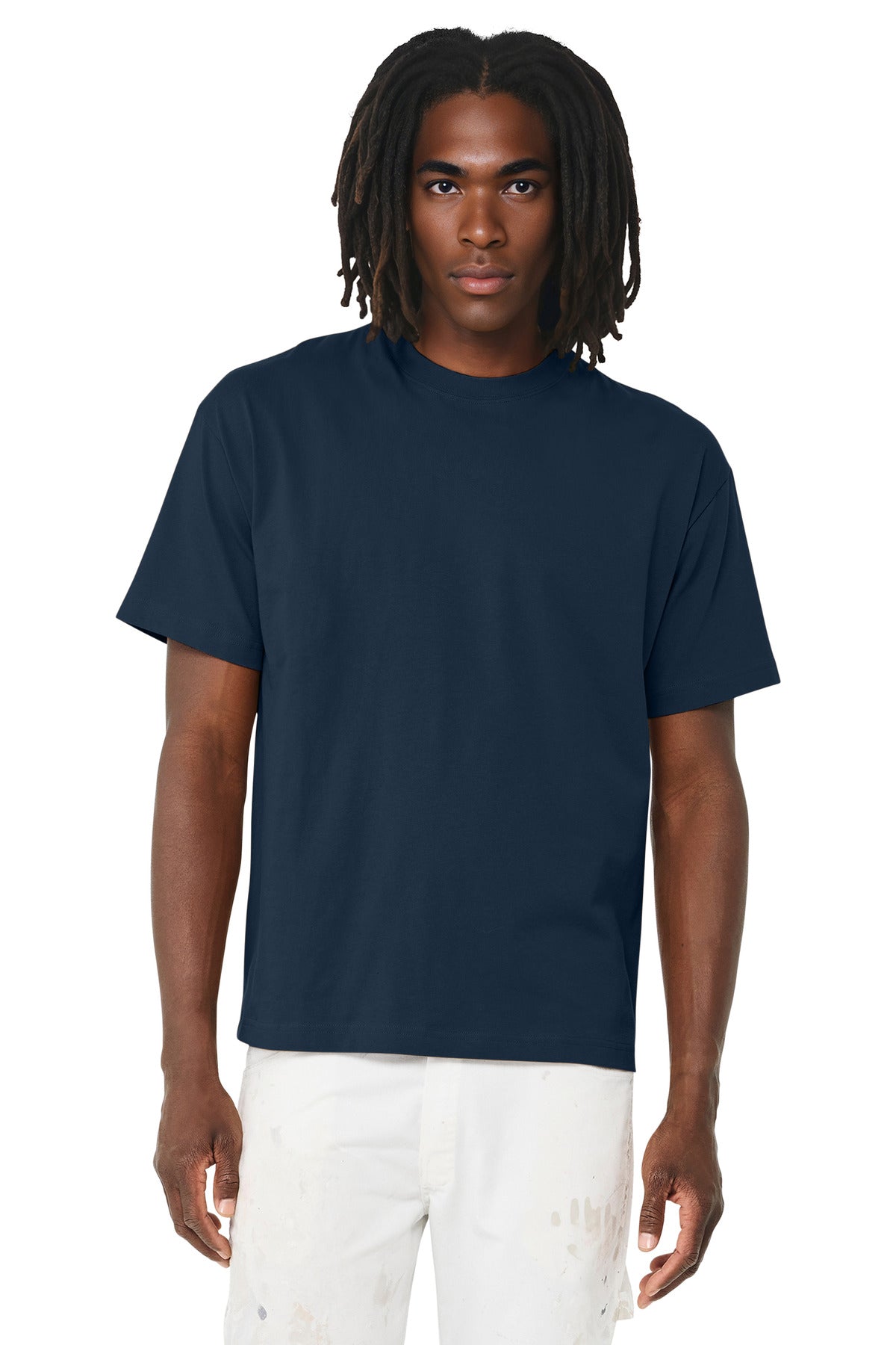 Custom Navy Unisex 6-Ounce Heavyweight Tee BC3010, personalized by SanCanDo Swag in Argyle, TX