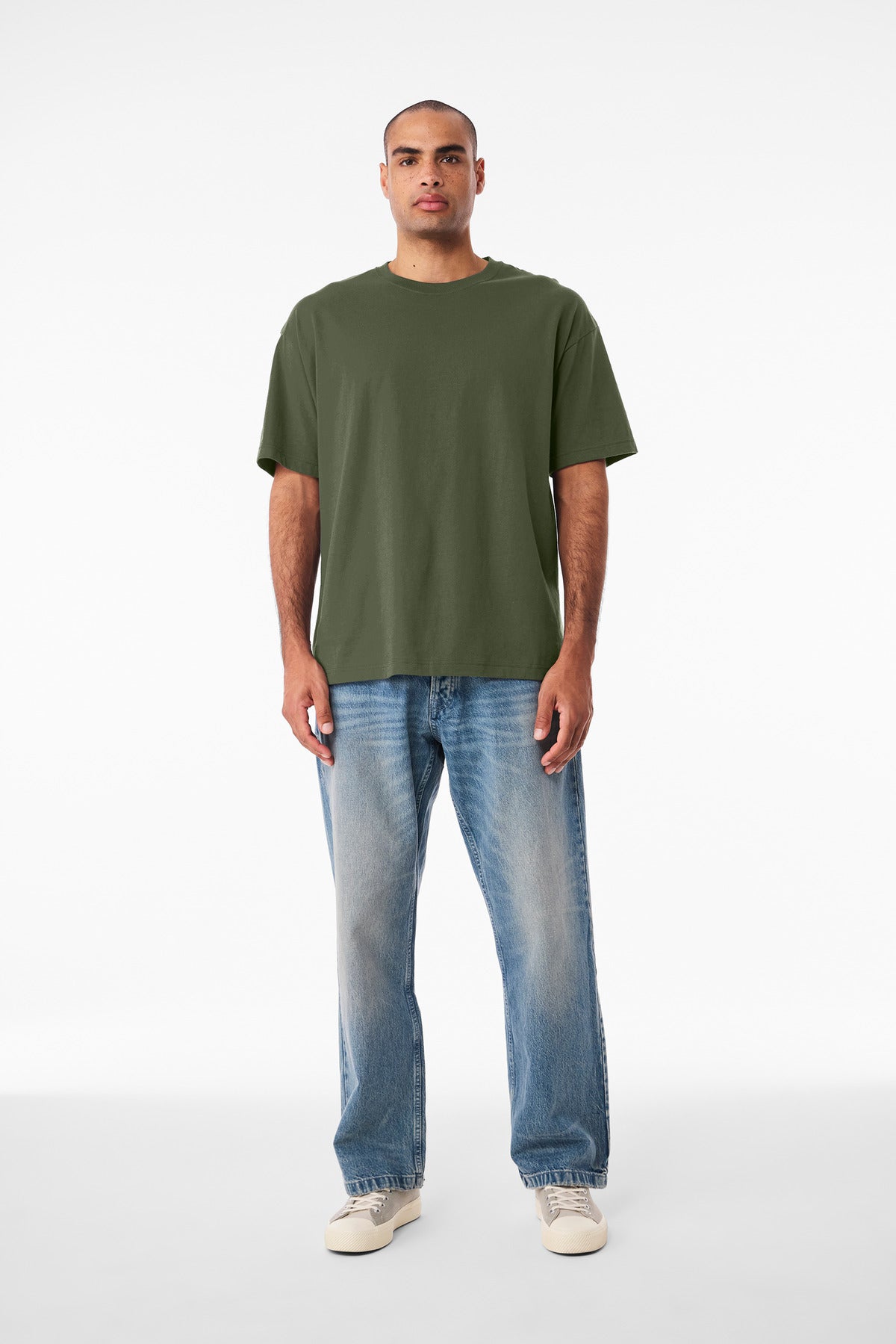 Custom Military Green Unisex 6-Ounce Heavyweight Tee BC3010, personalized by SanCanDo Swag in Argyle, TX