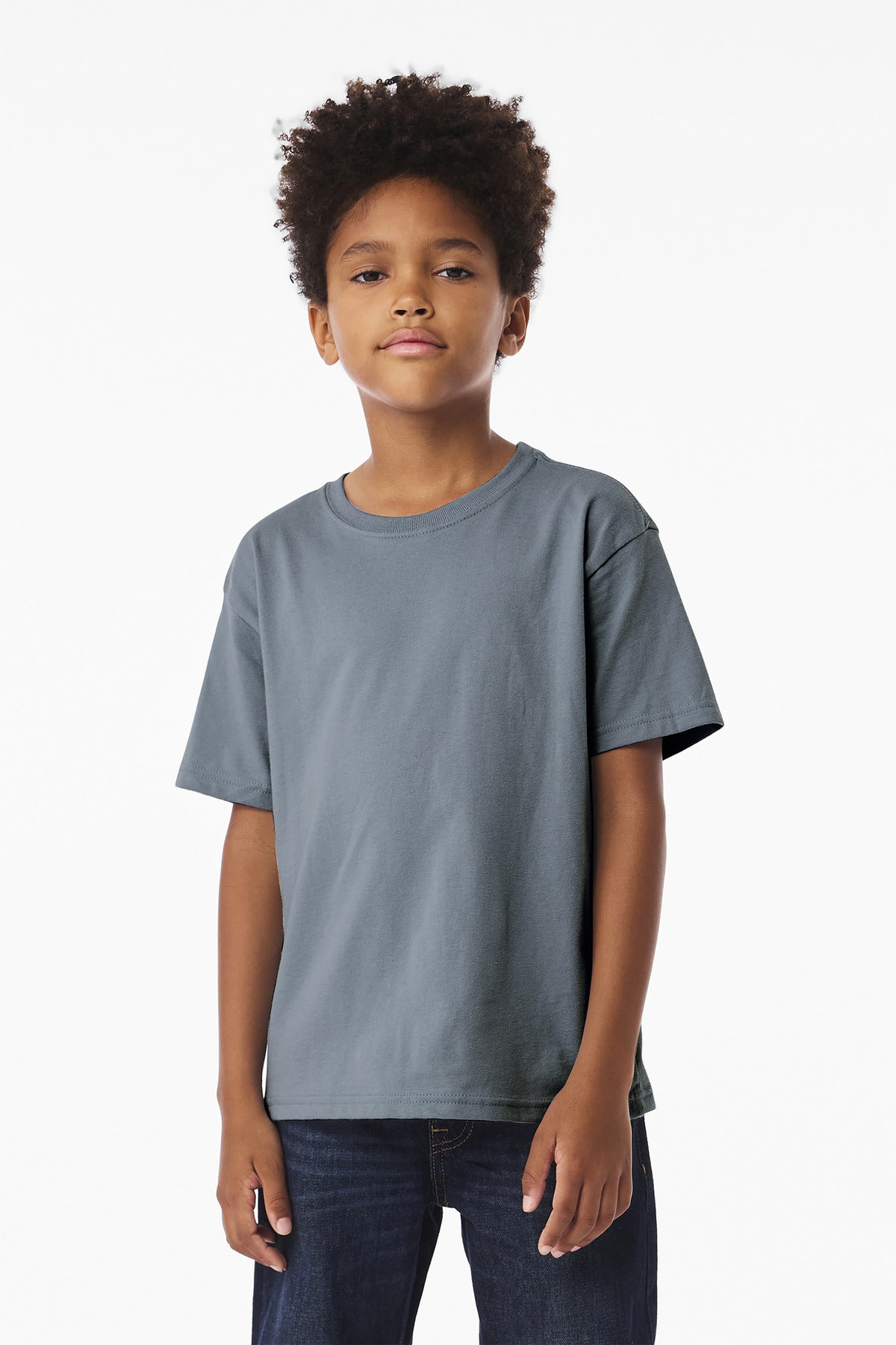 Custom Vintage Denim Youth 6-Ounce Heavyweight Tee BC3010Y, personalized by SanCanDo Swag in Argyle, TX