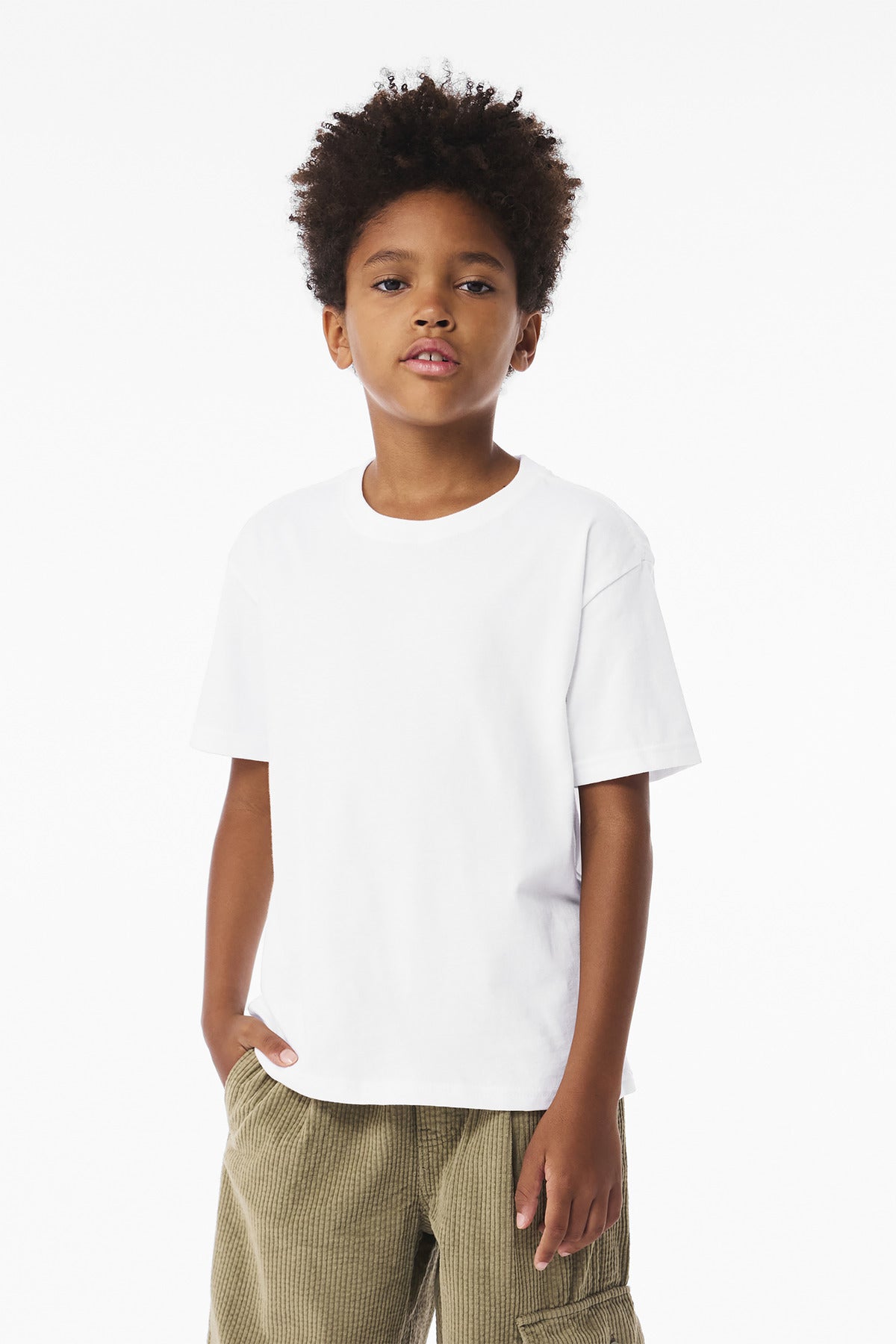 Custom White Youth 6-Ounce Heavyweight Tee BC3010Y, personalized by SanCanDo Swag in Argyle, TX