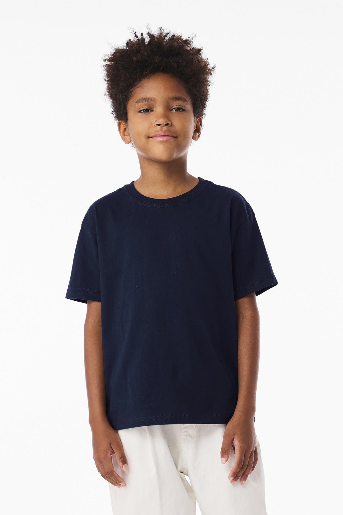 Custom Navy Youth 6-Ounce Heavyweight Tee BC3010Y, personalized by SanCanDo Swag in Argyle, TX