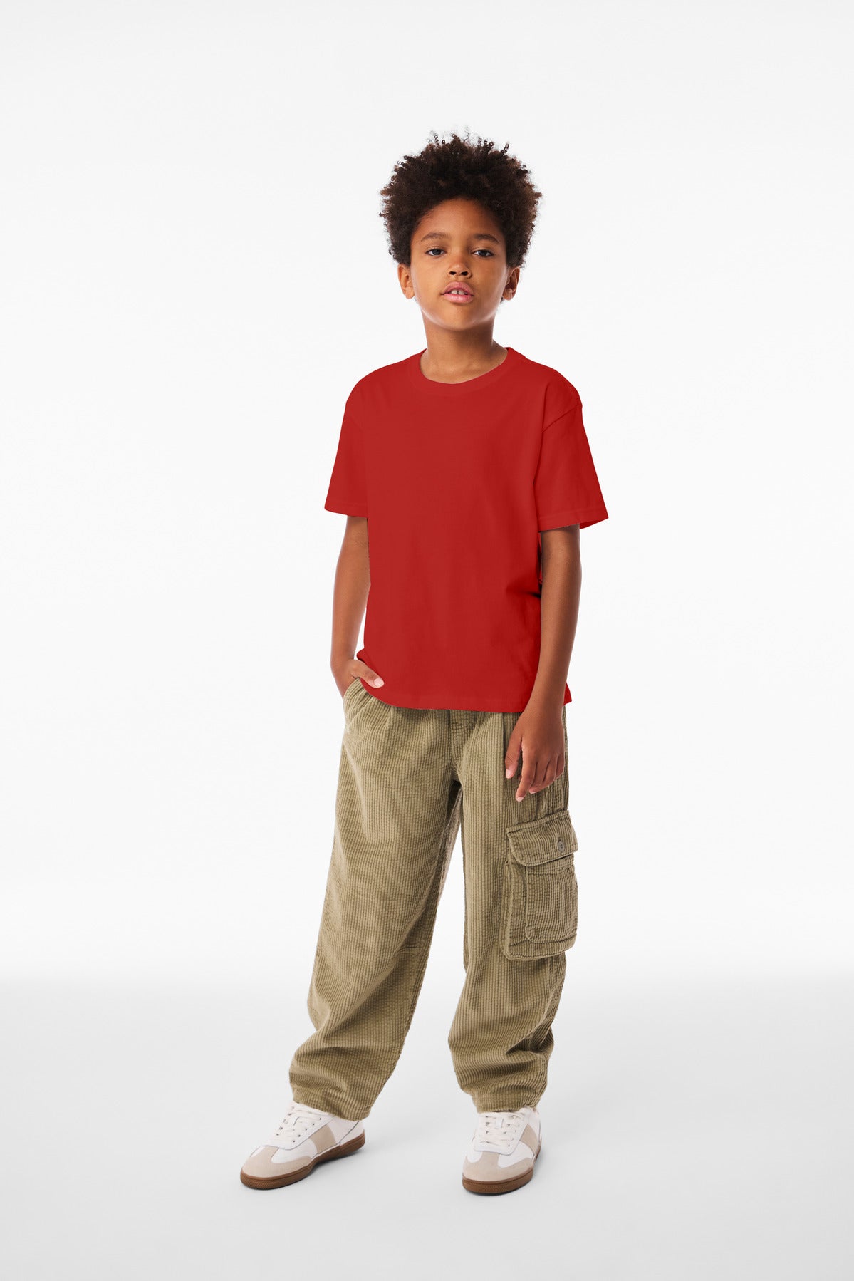 Custom Red Youth 6-Ounce Heavyweight Tee BC3010Y, personalized by SanCanDo Swag in Argyle, TX