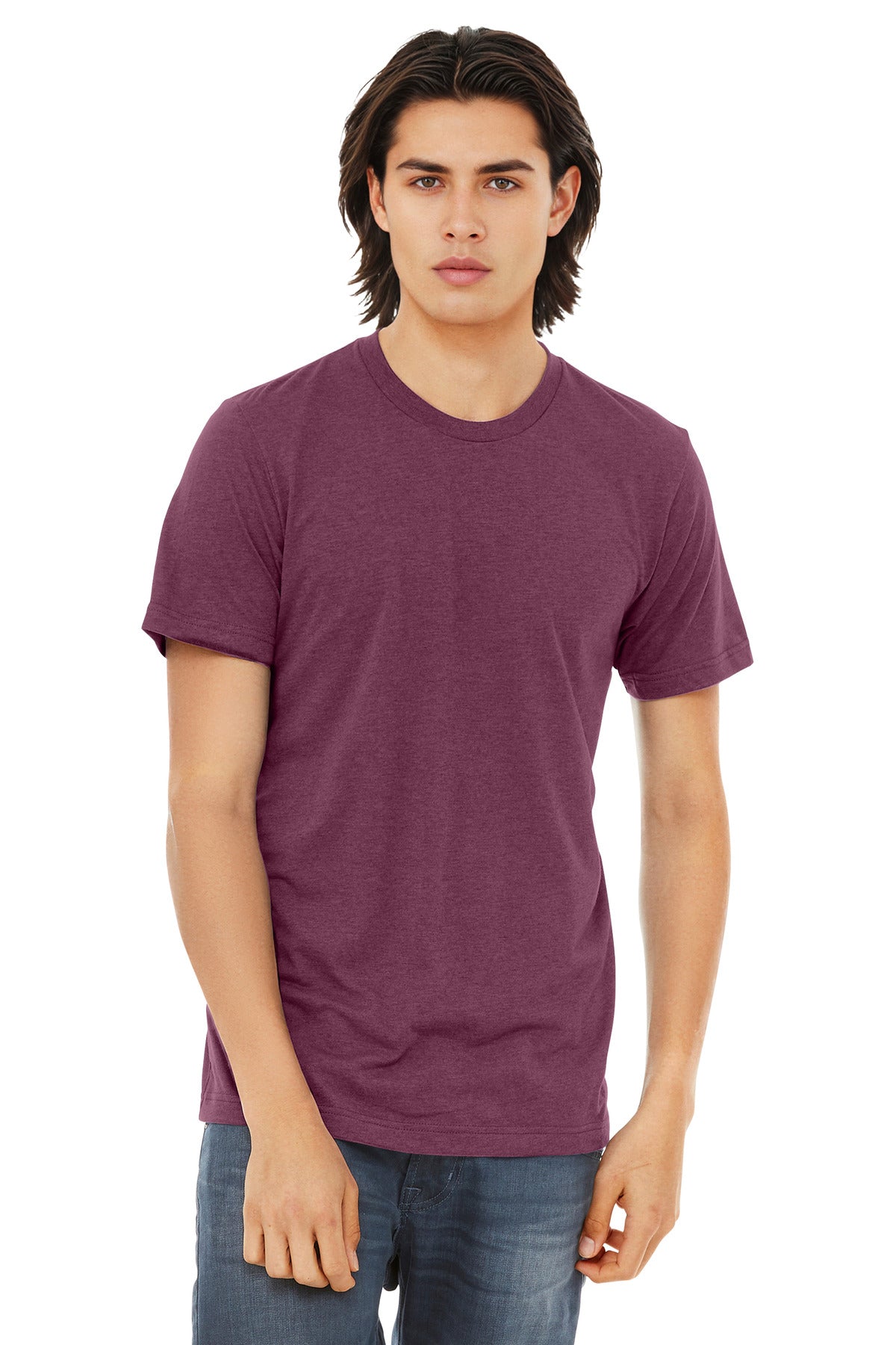 Custom Maroon Triblend Triblend Tee BC3413, personalized by SanCanDo Swag in Argyle, TX