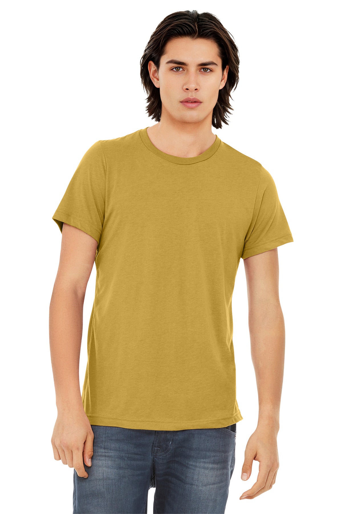 Custom Mustard Triblend Triblend Tee BC3413, personalized by SanCanDo Swag in Argyle, TX