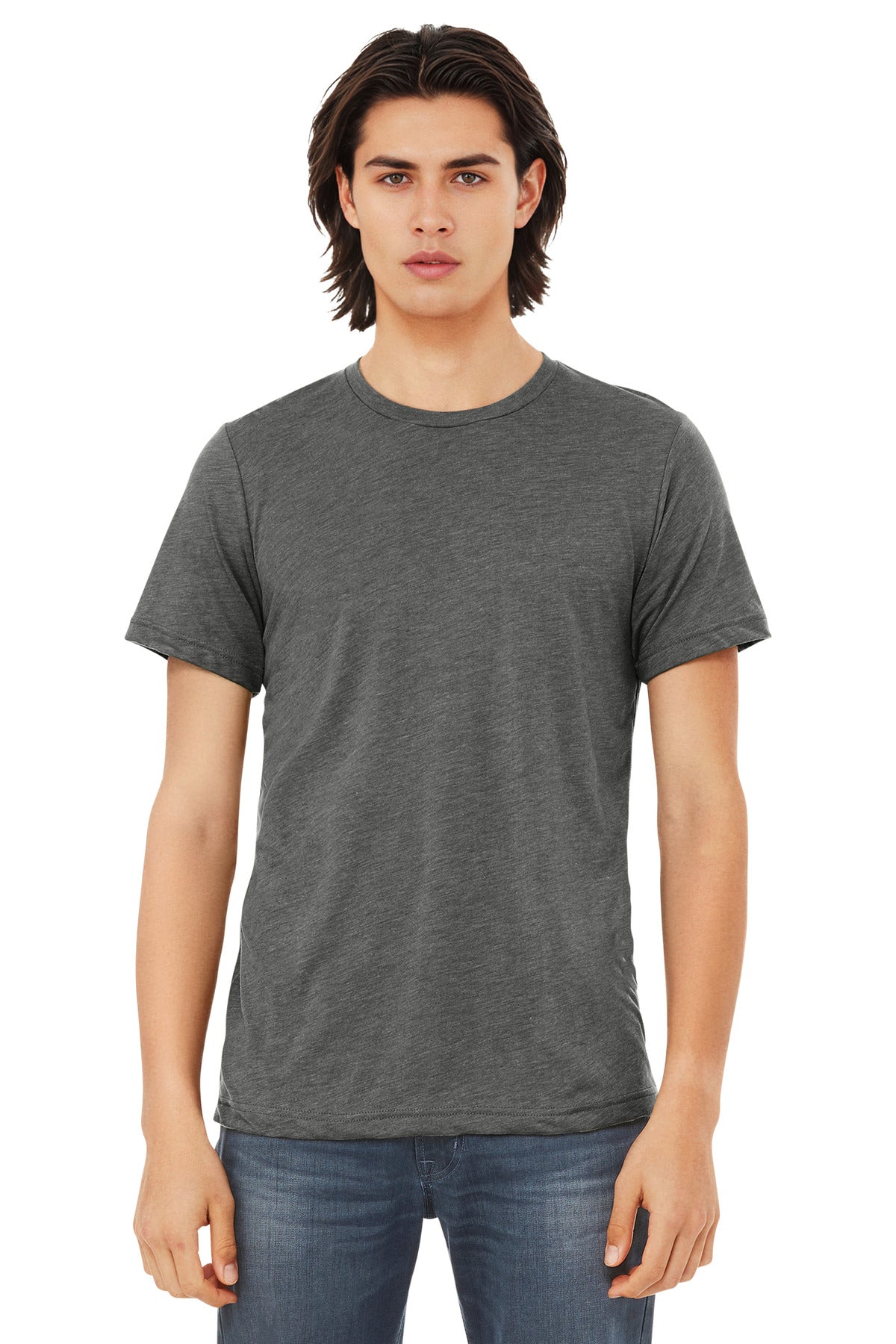 Custom Grey Triblend Triblend Tee BC3413, personalized by SanCanDo Swag in Argyle, TX