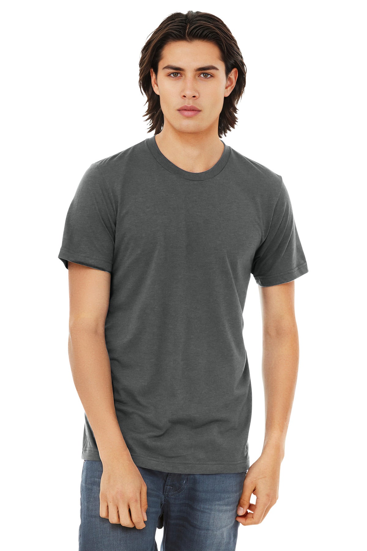 Custom Solid Asphalt Triblend Triblend Tee BC3413, personalized by SanCanDo Swag in Argyle, TX