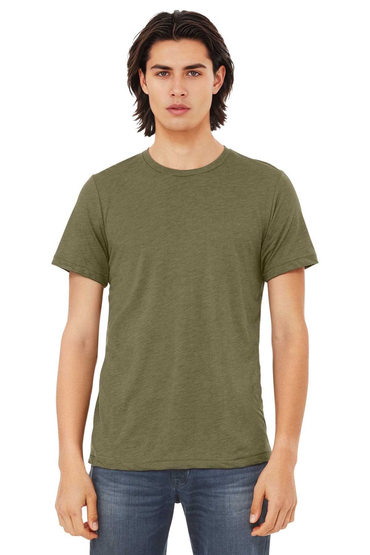 Custom Olive Triblend Triblend Tee BC3413, personalized by SanCanDo Swag in Argyle, TX