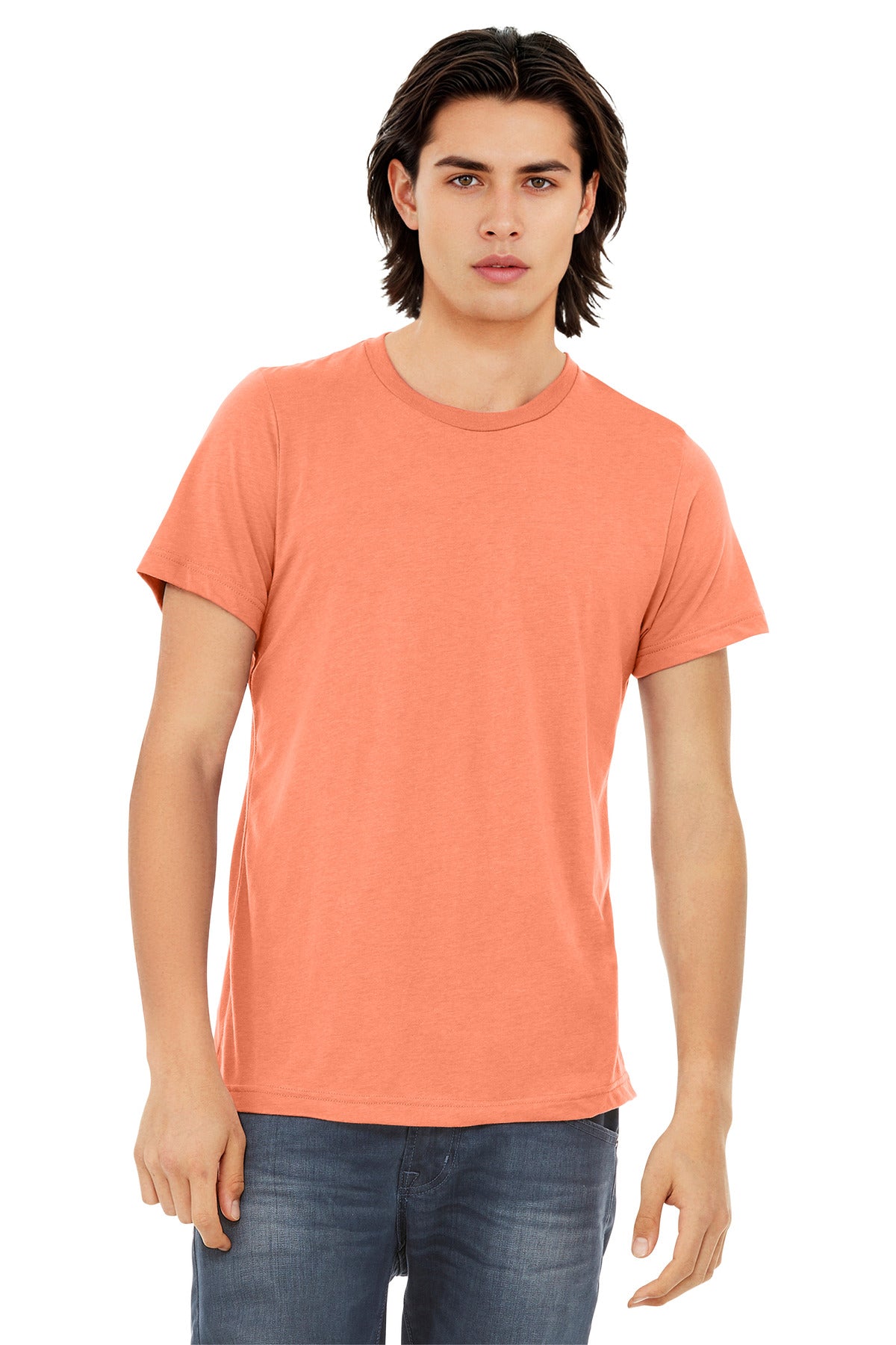 Custom Orange Triblend Triblend Tee BC3413, personalized by SanCanDo Swag in Argyle, TX