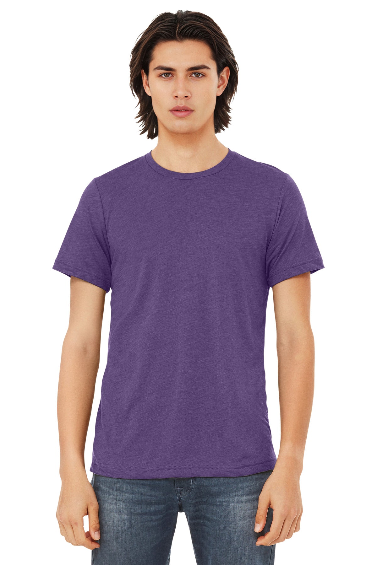 Custom Purple Triblend Triblend Tee BC3413, personalized by SanCanDo Swag in Argyle, TX