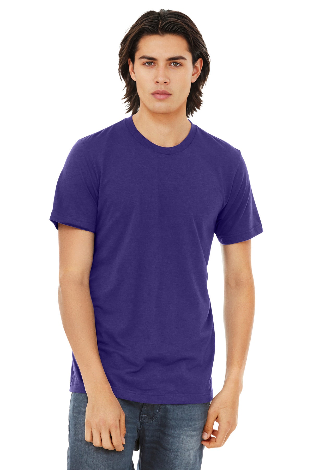 Custom Solid Team Purple Triblend Triblend Tee BC3413, personalized by SanCanDo Swag in Argyle, TX