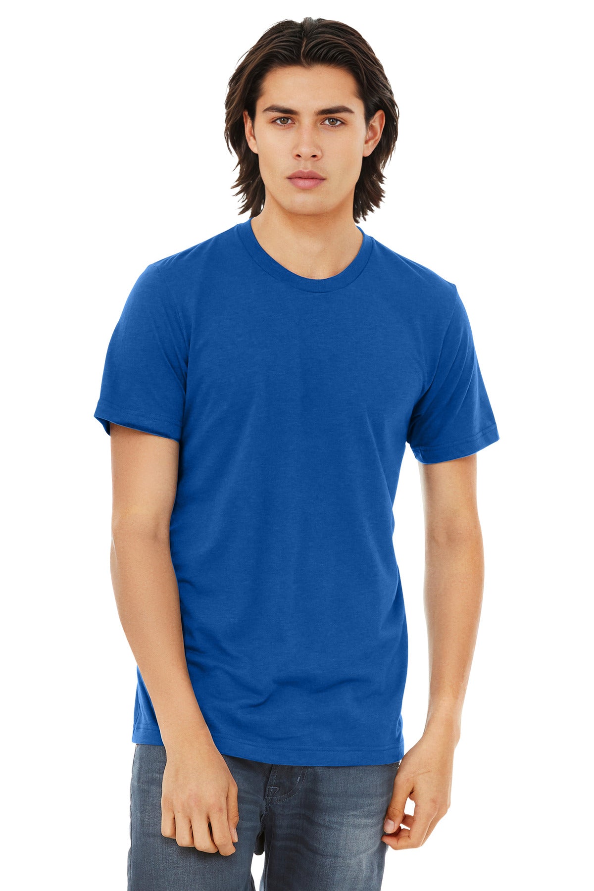 Custom Solid True Royal Triblend Triblend Tee BC3413, personalized by SanCanDo Swag in Argyle, TX