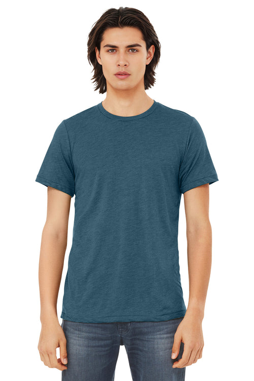 Custom Steel Blue Triblend Triblend Tee BC3413, personalized by SanCanDo Swag in Argyle, TX