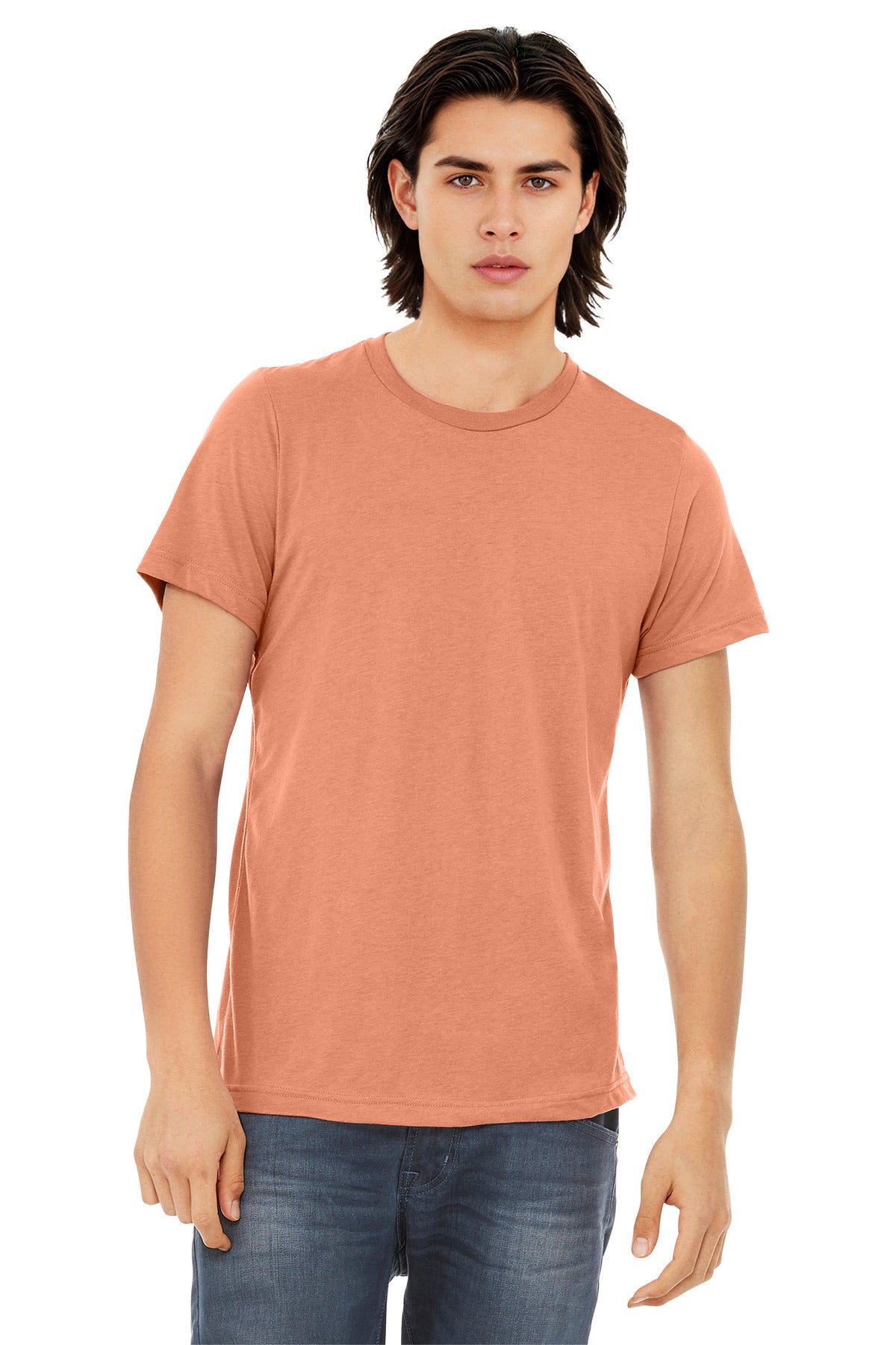 Custom Sunset Triblend Triblend Tee BC3413, personalized by SanCanDo Swag in Argyle, TX