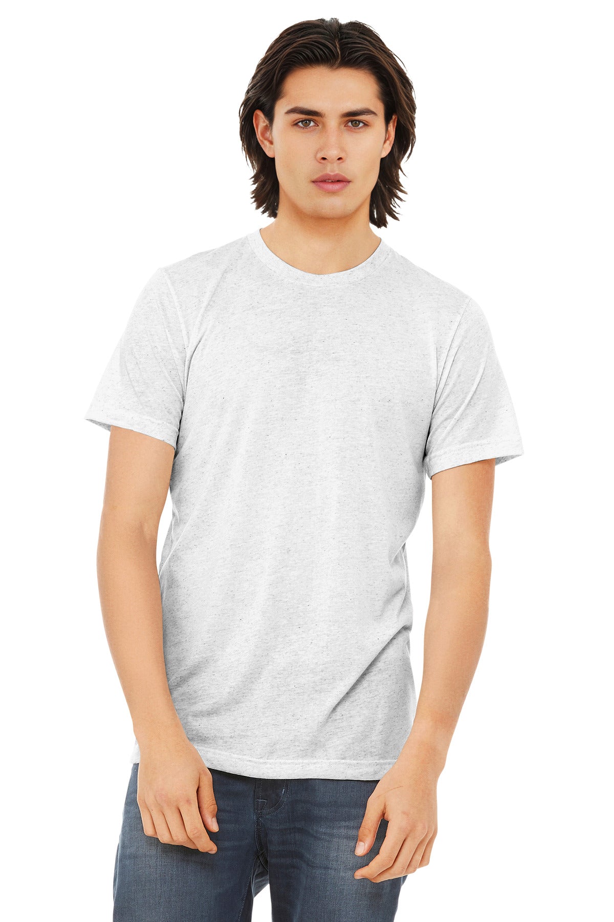 Custom White Fleck Triblend Triblend Tee BC3413, personalized by SanCanDo Swag in Argyle, TX