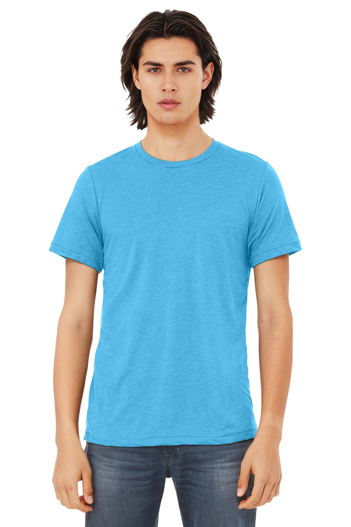 Custom Aqua Triblend Triblend Tee BC3413, personalized by SanCanDo Swag in Argyle, TX