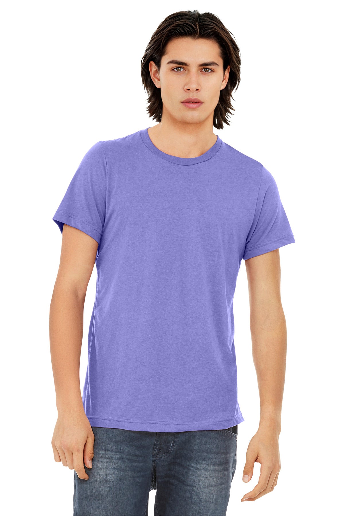 Custom Dark Lavender Triblend Triblend Tee BC3413, personalized by SanCanDo Swag in Argyle, TX