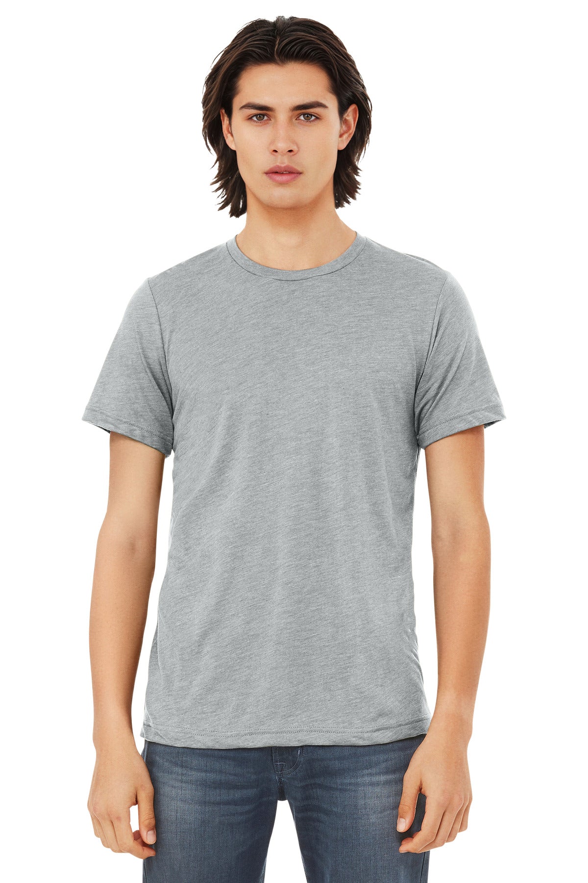 Custom Athletic Grey Triblend Triblend Tee BC3413, personalized by SanCanDo Swag in Argyle, TX