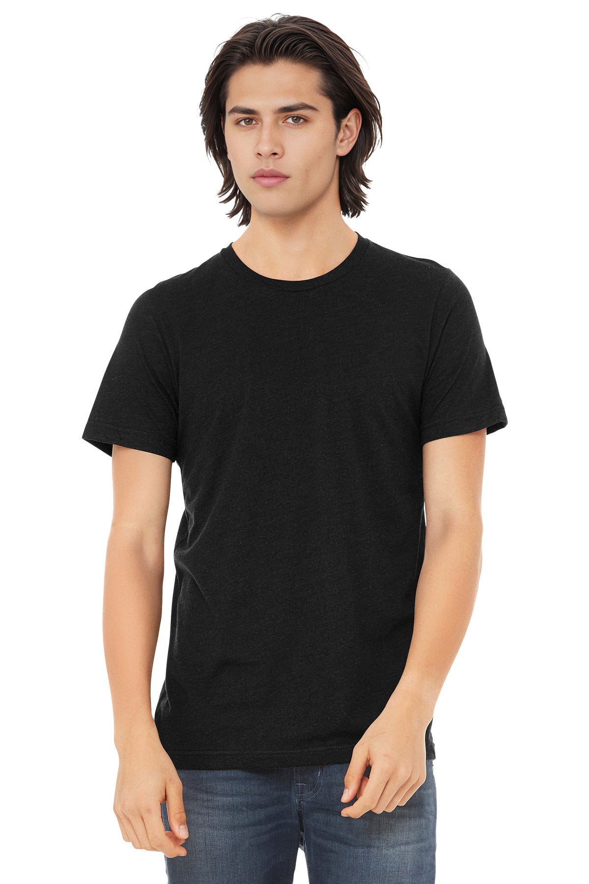 Custom Black Heather Triblend Triblend Tee BC3413, personalized by SanCanDo Swag in Argyle, TX