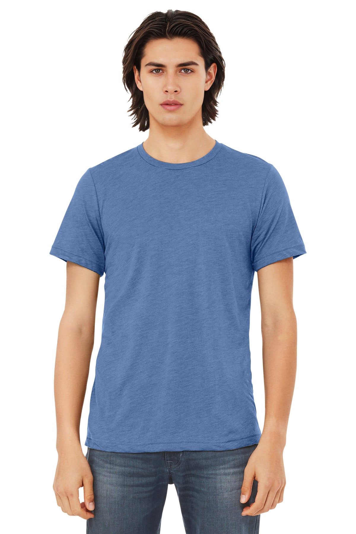 Custom Blue Triblend Triblend Tee BC3413, personalized by SanCanDo Swag in Argyle, TX